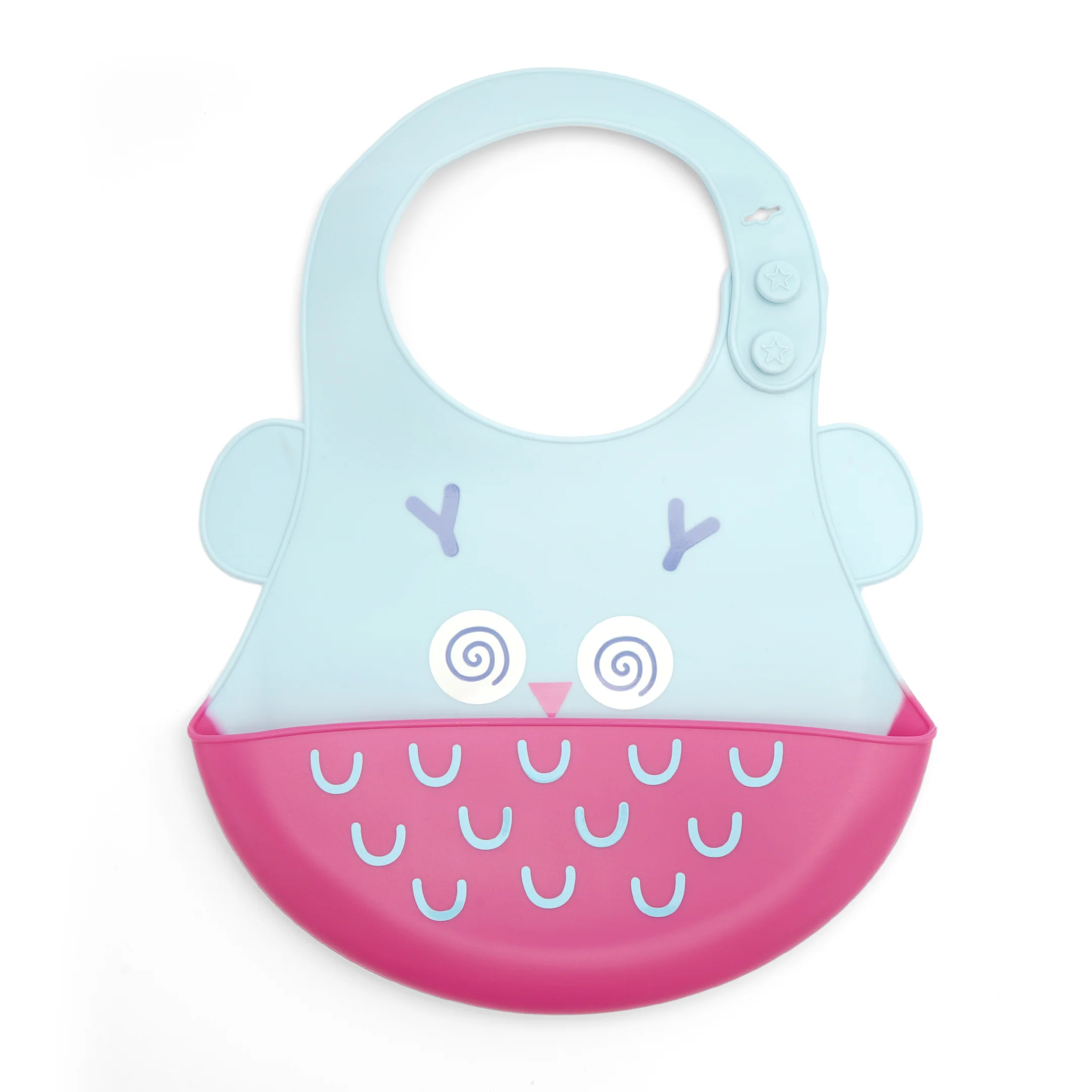 Baby Plastic Bib Owl Blue - Sunshine