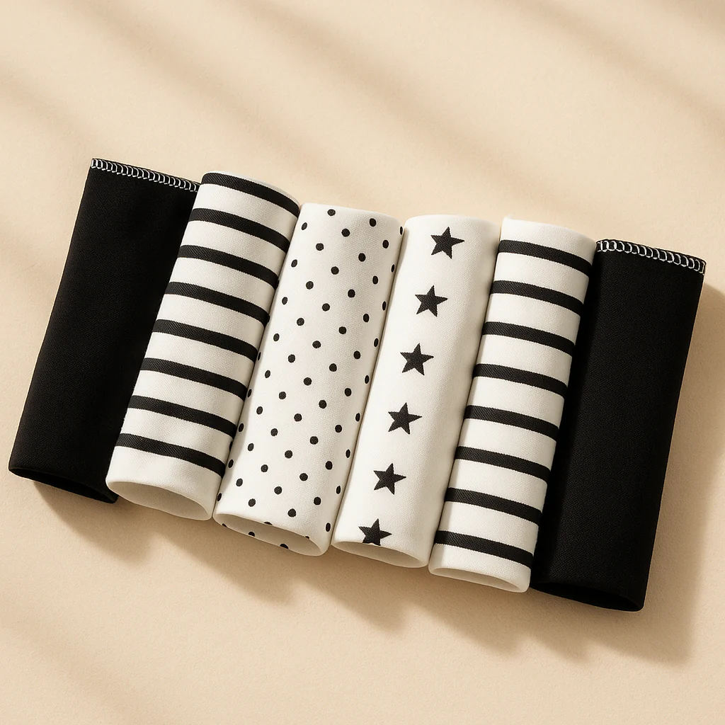 6Pcs Baby Washcloths Black & White - Sunshine