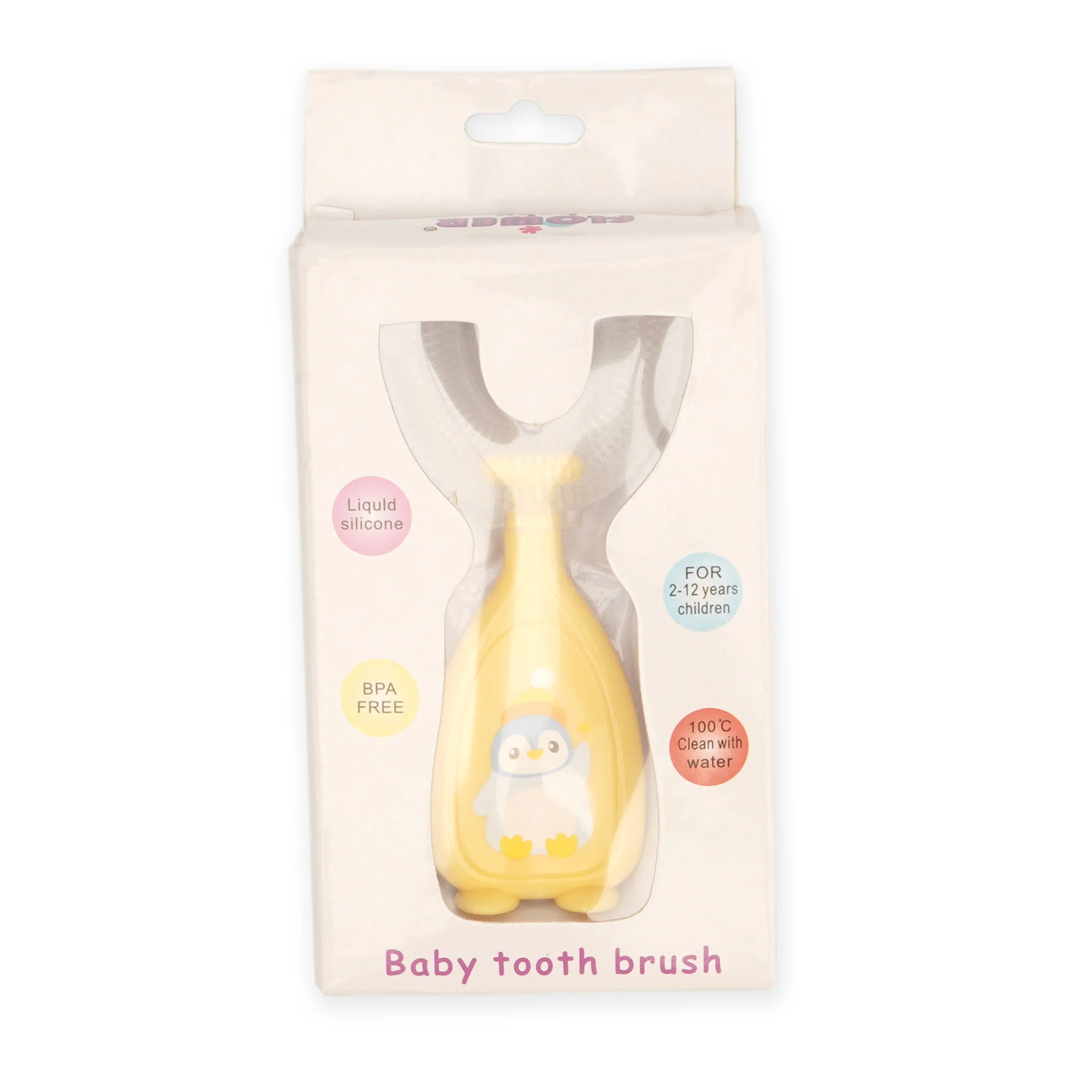 Kids U-Shape Toothbrush Penguin Yellow - Sunshine - Image 2
