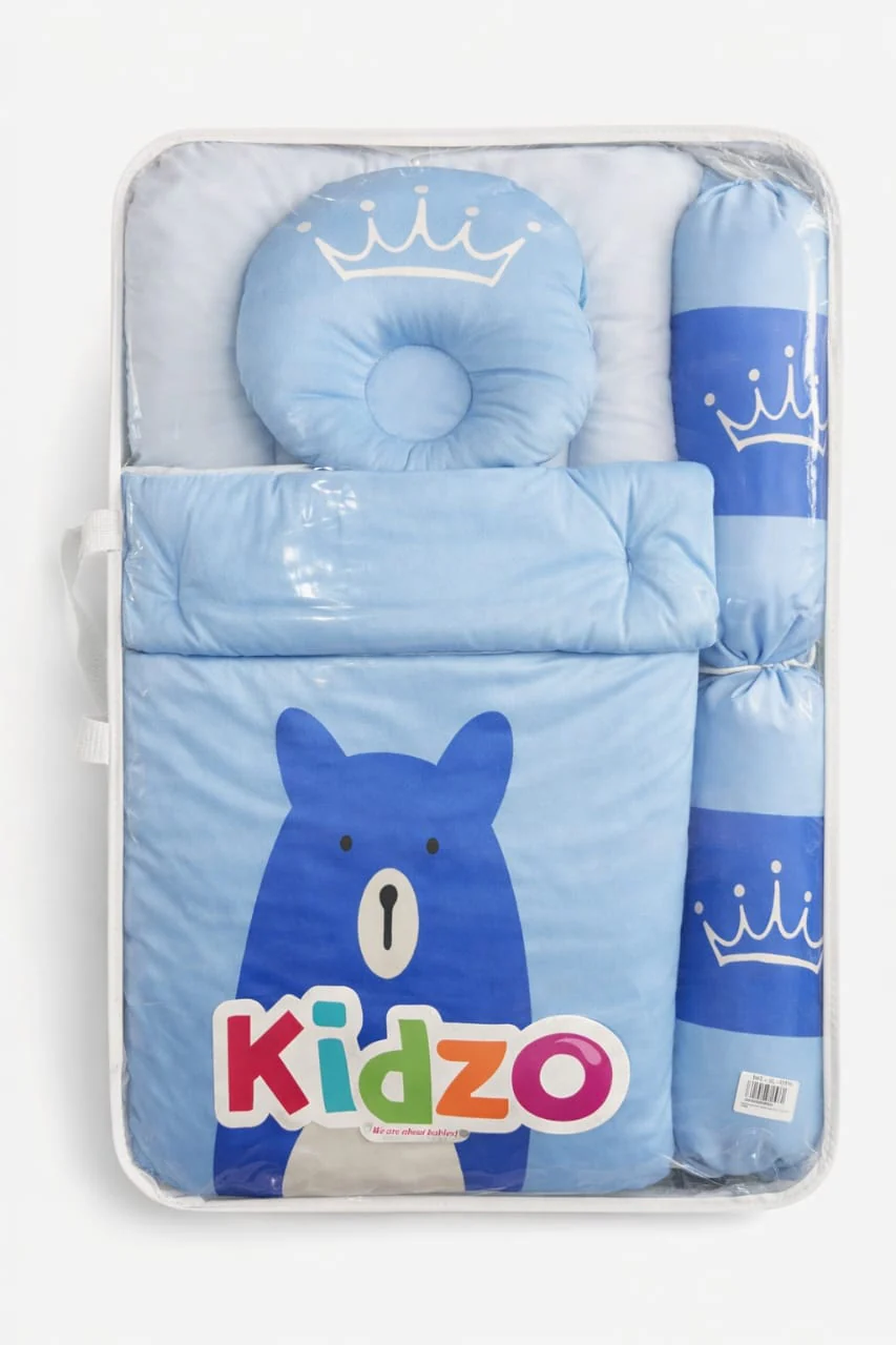 Little Star 6Pcs Bed Set Velvet Blue Bear