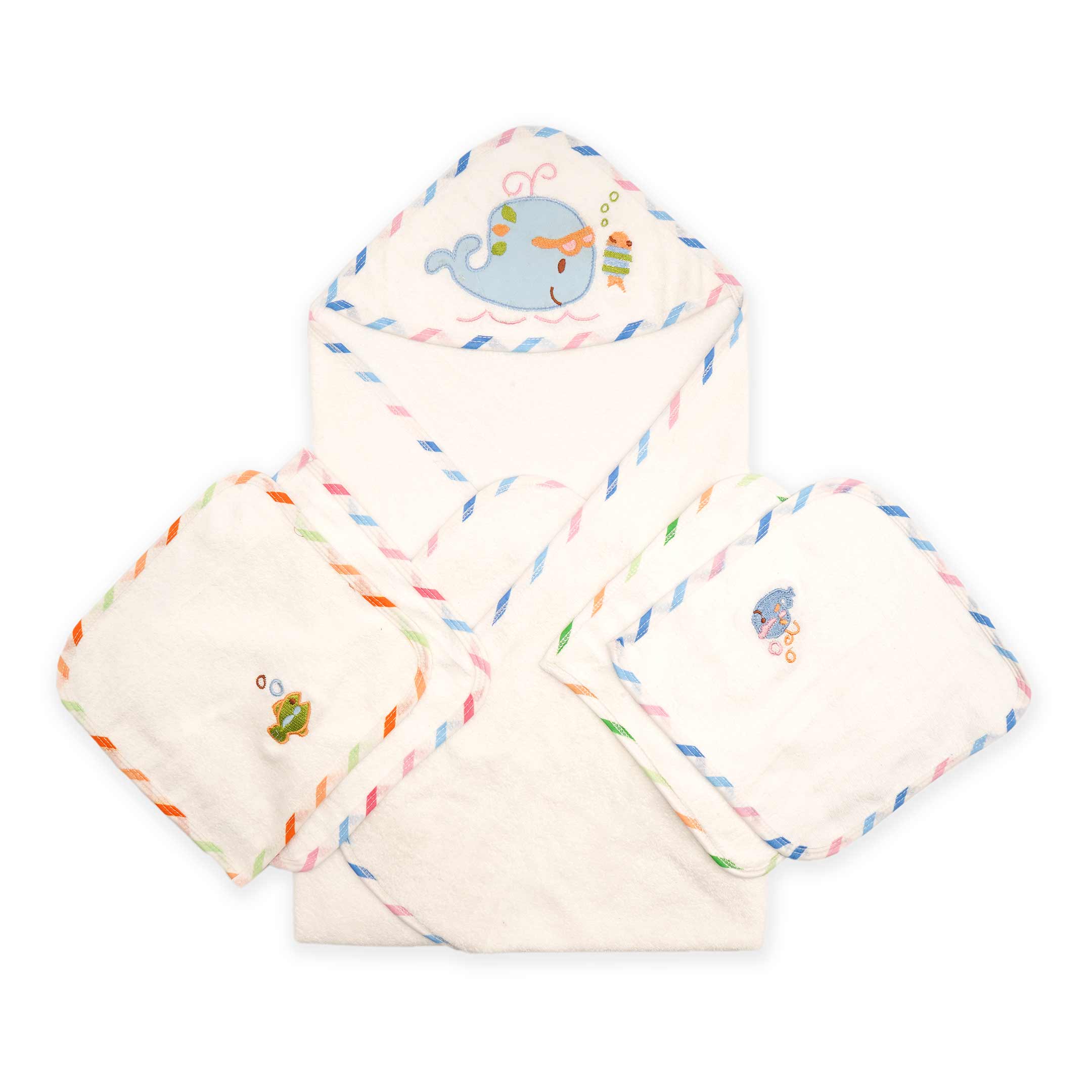 Little Star Baby Bath Towel 5 Pcs Blue Whale - Image 2