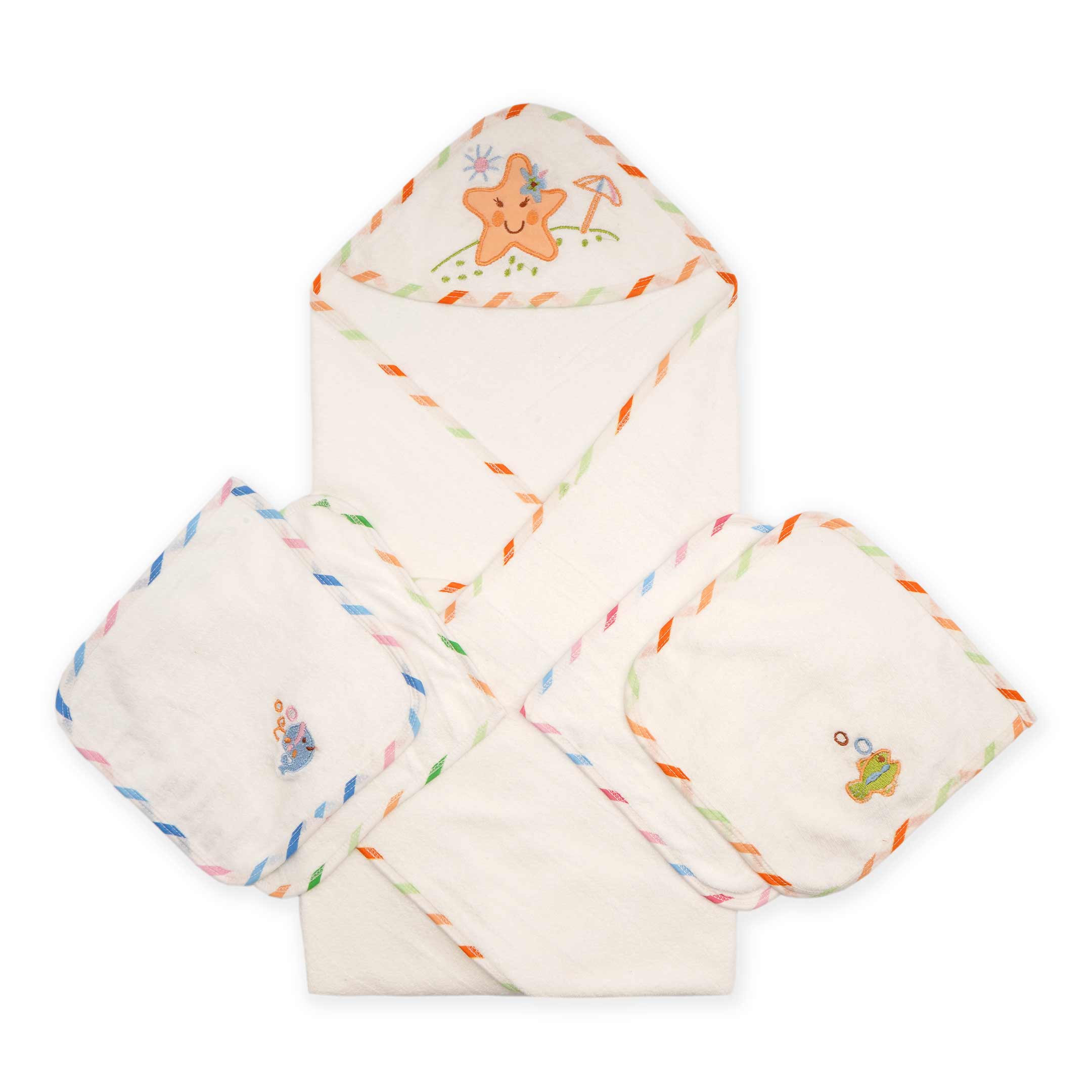 Little Star Baby Bath Towel 5 Pcs Oringe Star - Image 3