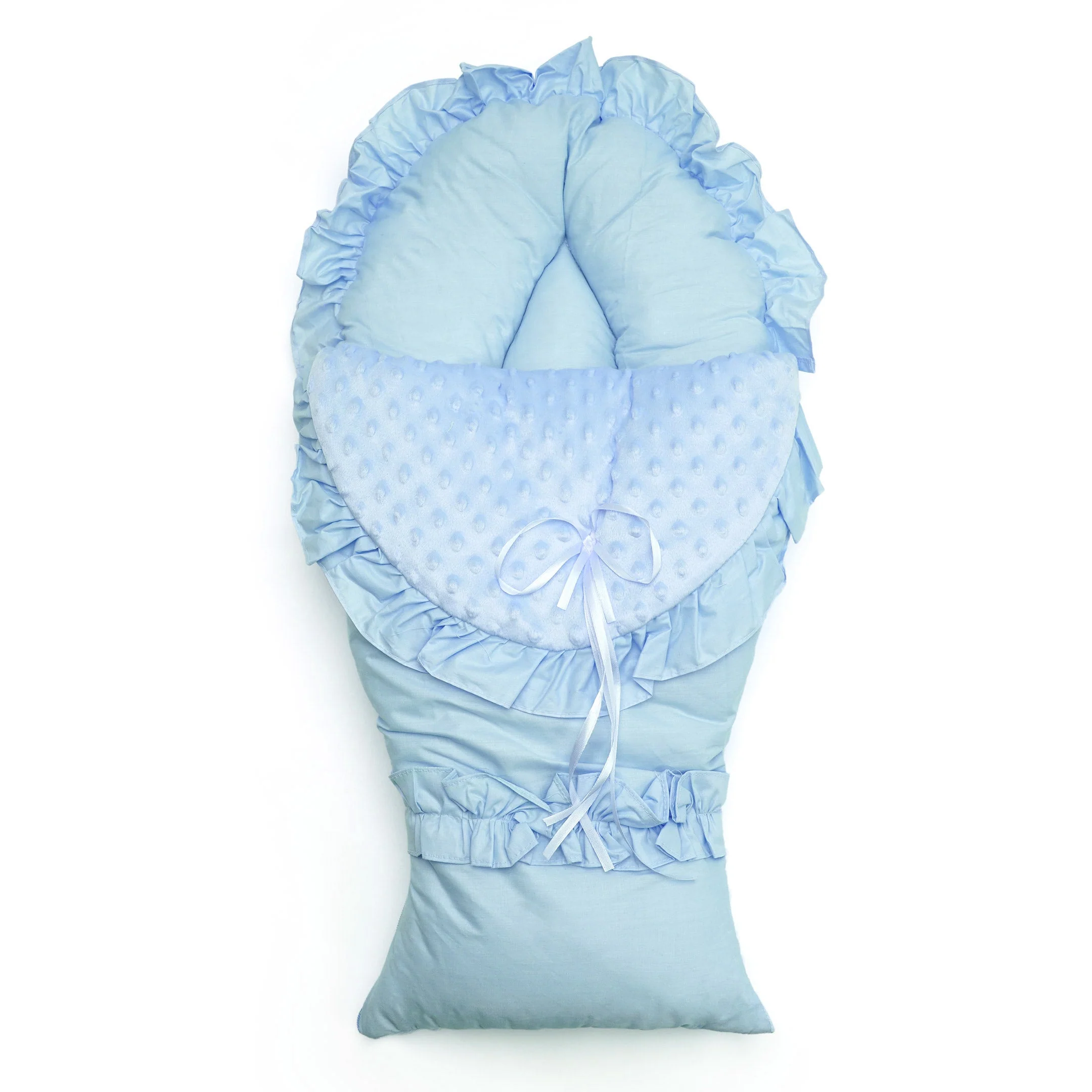 Little Star Baby Fish Carry Nest & Pillow Set Blue - Image 2