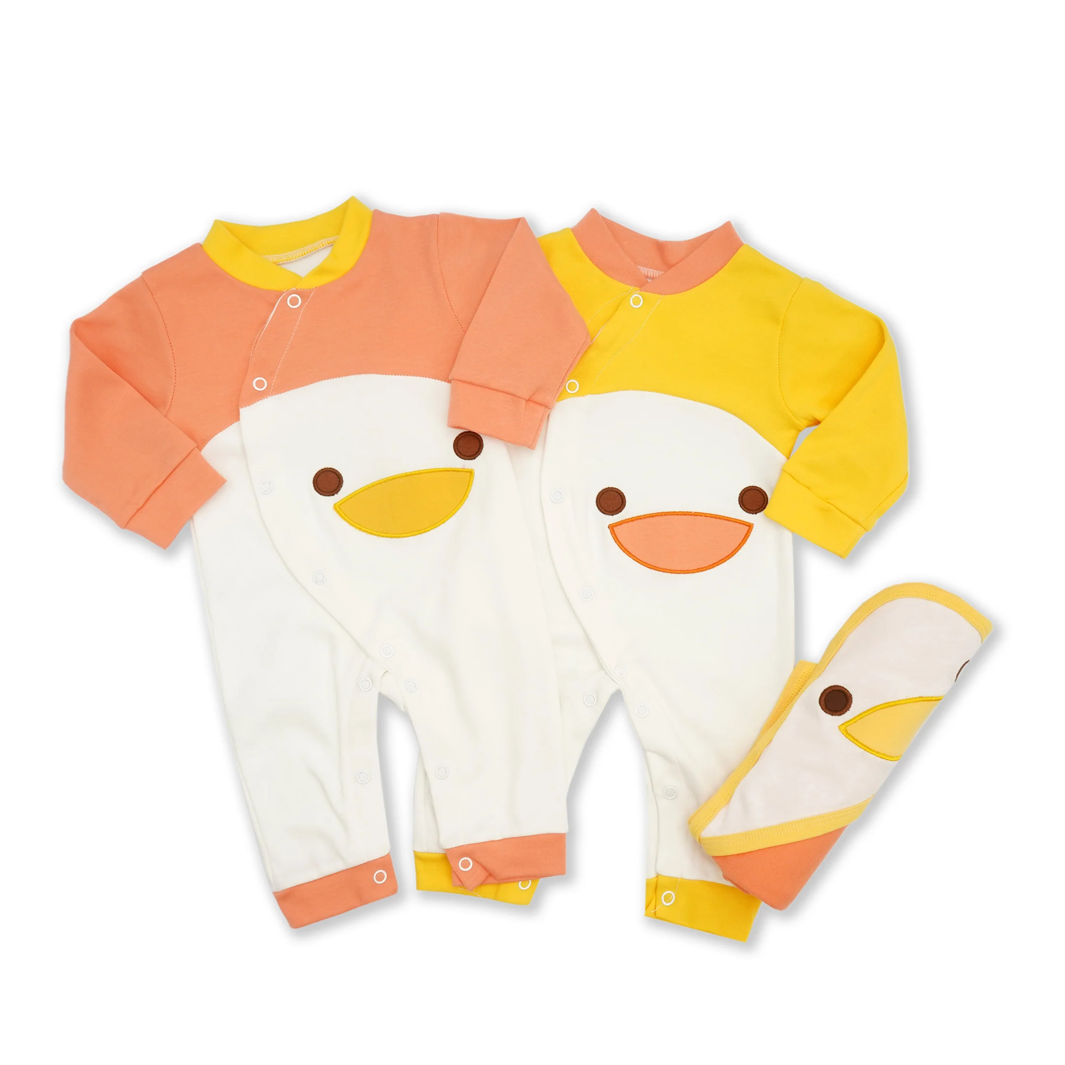 Little Star Baby Pack Of 2 Bodysuit With Hooded Sheet Duck Pink (0-6 Months) - Image 5