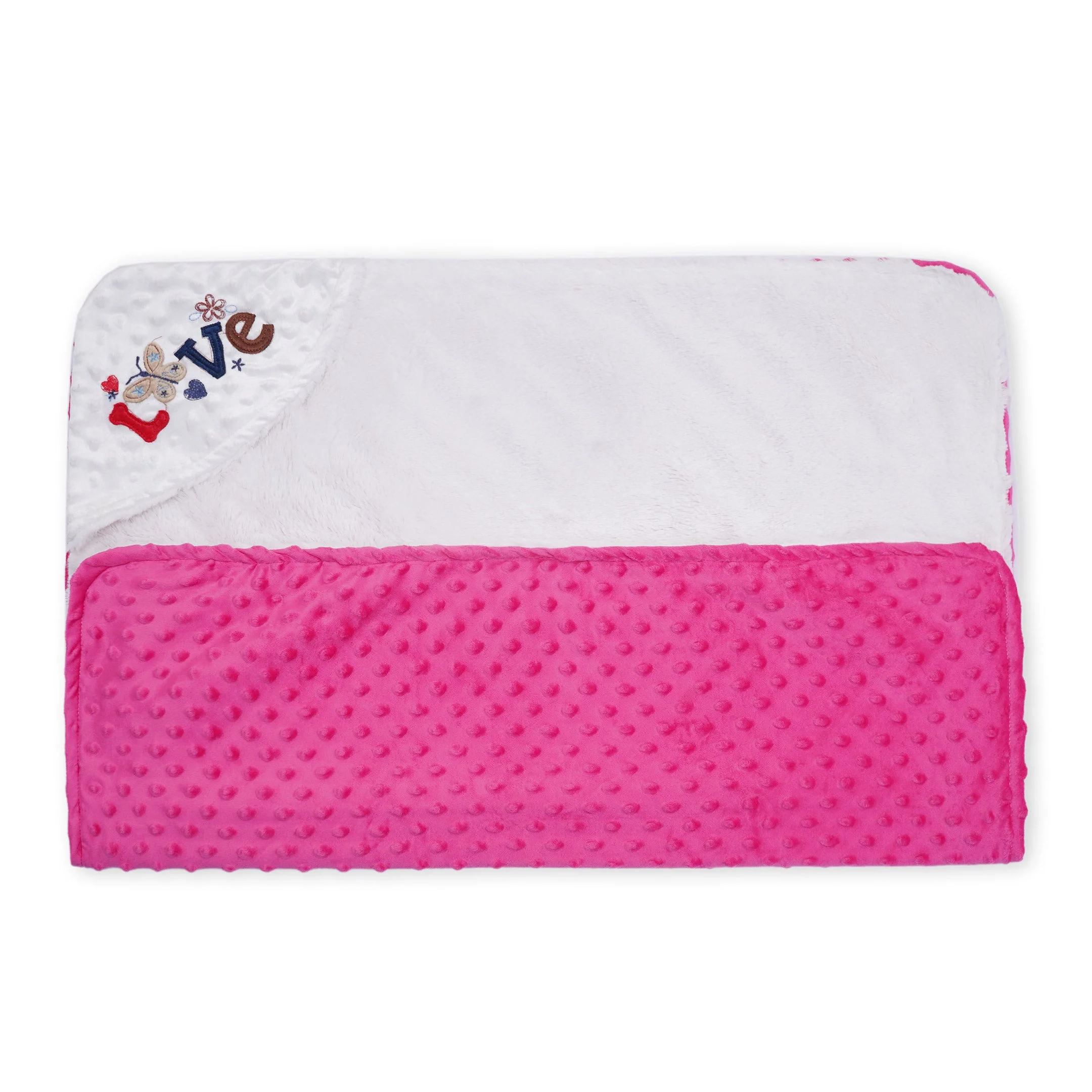 Little Star Baby Poppy Seed Fleece Wrapping Sheet Dark Pink - Image 3