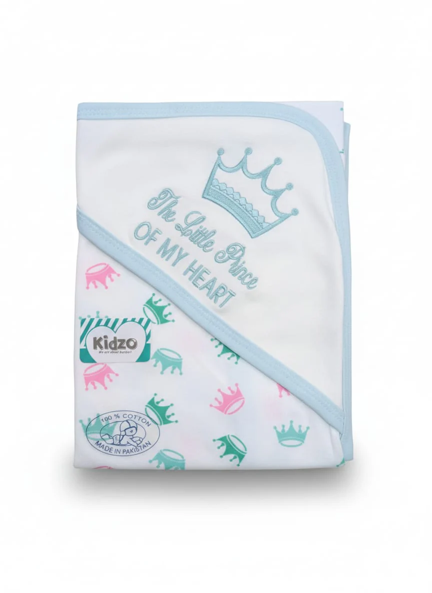 Little Star Baby Wrapping Sheet Crown Blue