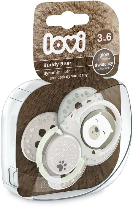 Lovi Silicone Dynamic Soother 3-6M 2 Pcs  Buddy Bear - Image 6