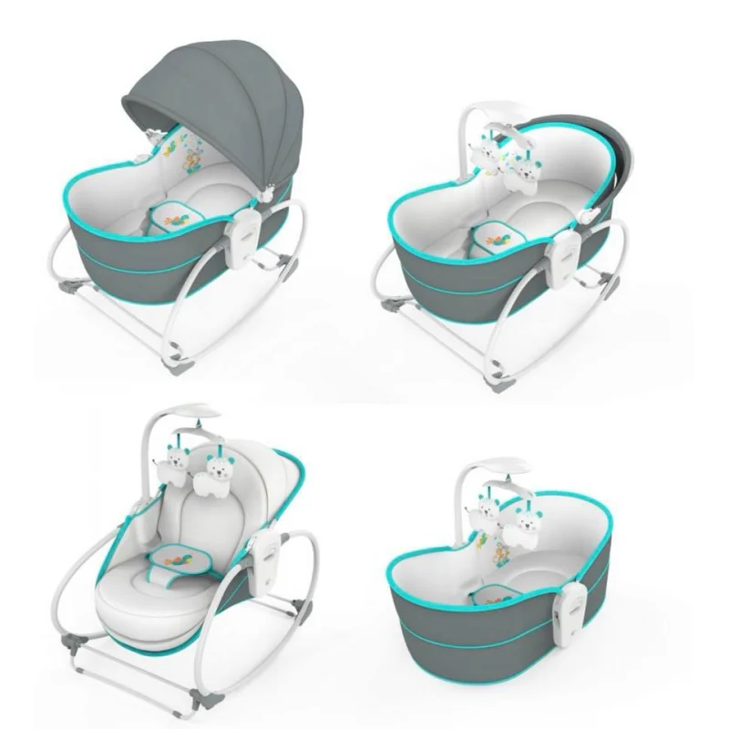 Mastela 5 In 1 Rocker Bassinet Grey & Blue - Image 2