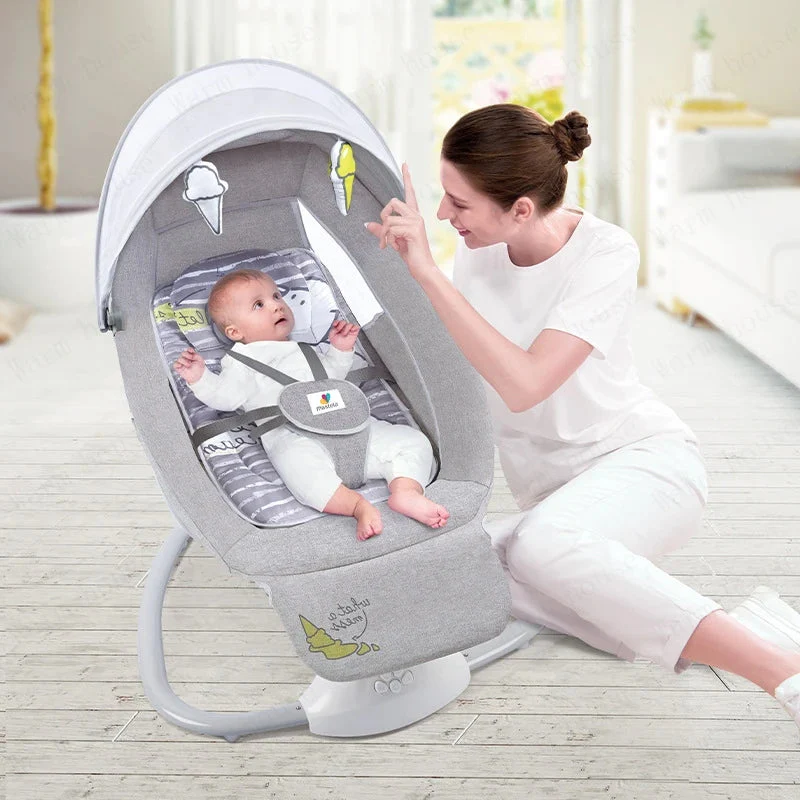 Mastela Baby 3in1 Baby Electric Swing Bear Grey - Image 7