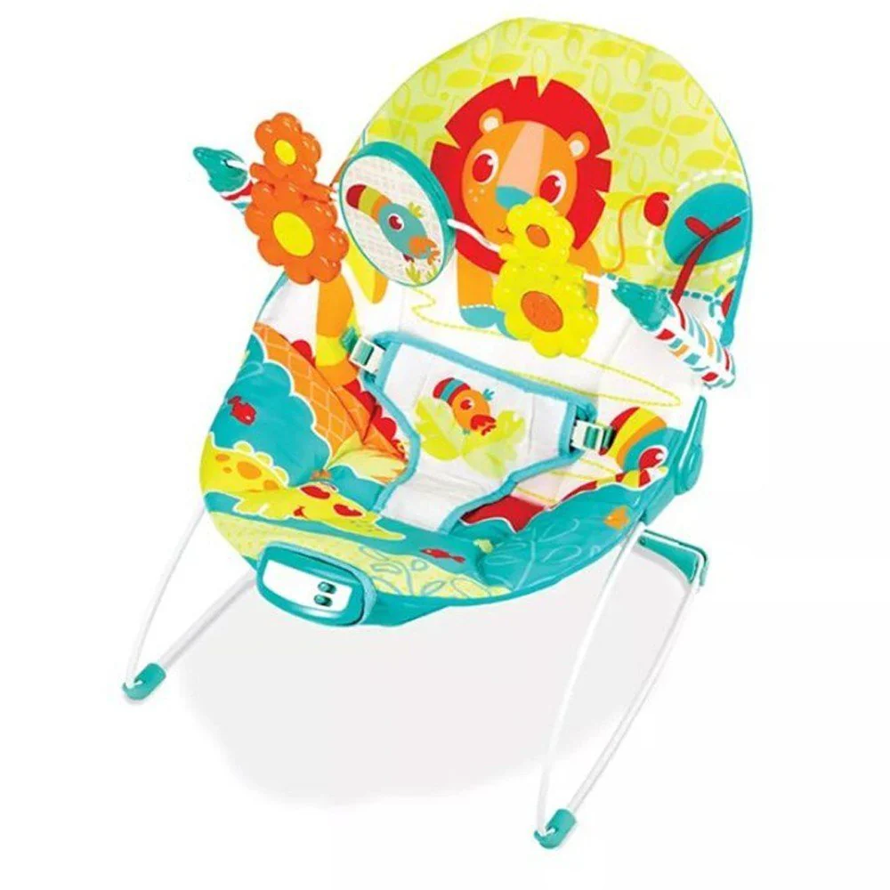 Mastela Music & Vibrations Recline Bouncer Lion Green
