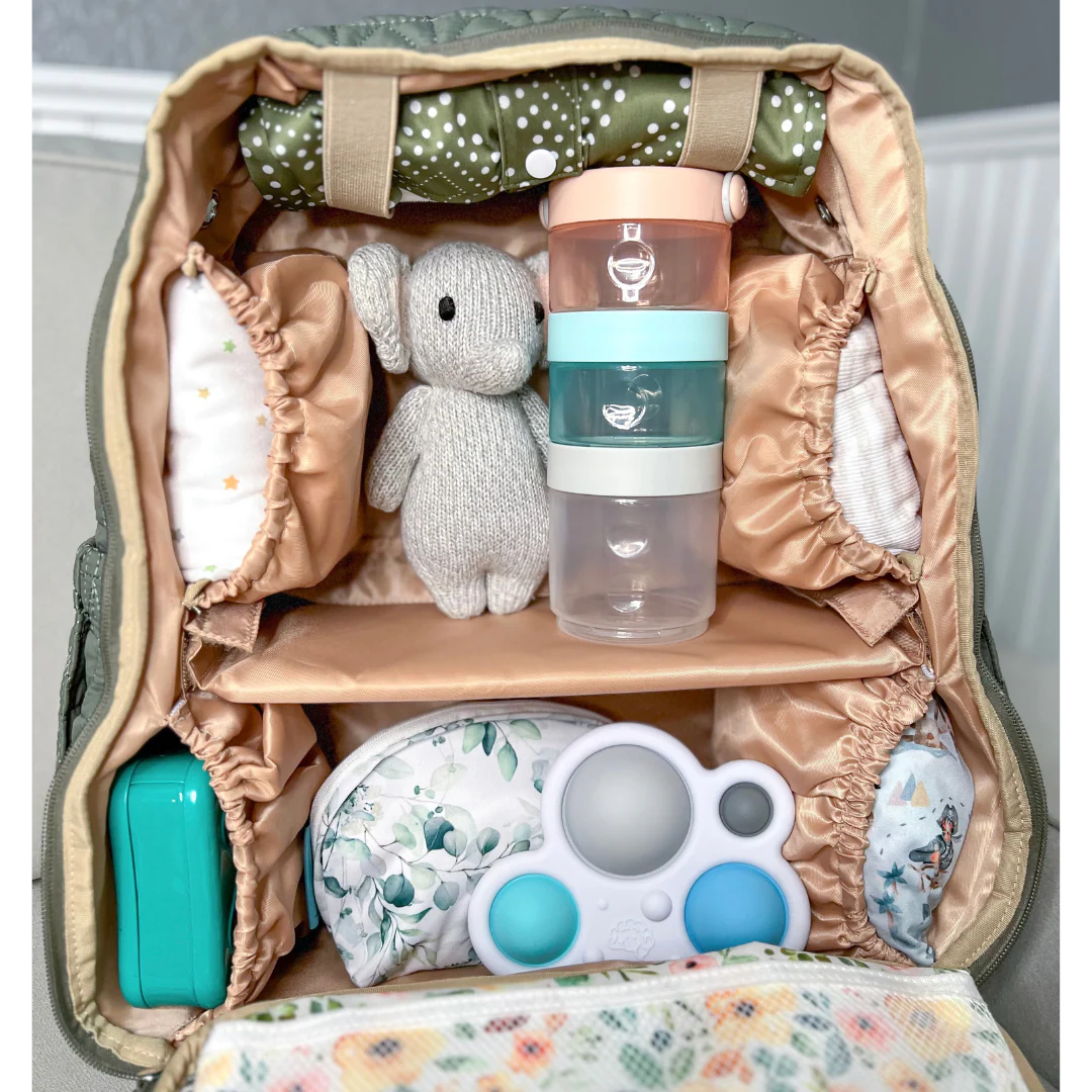 Multi-Purpose Travel & Diapers Bag (Waterproof) Floral - Image 4