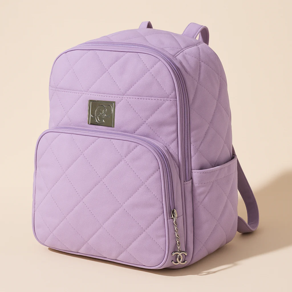 Multi-Purpose Travel & Diapers Bag (Waterproof) Plain Purple - Image 3