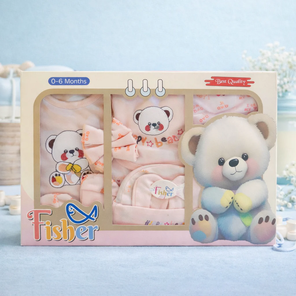 Newborn Baby 10Pcs Gift Set Bear Pink - Sunshine - Image 3