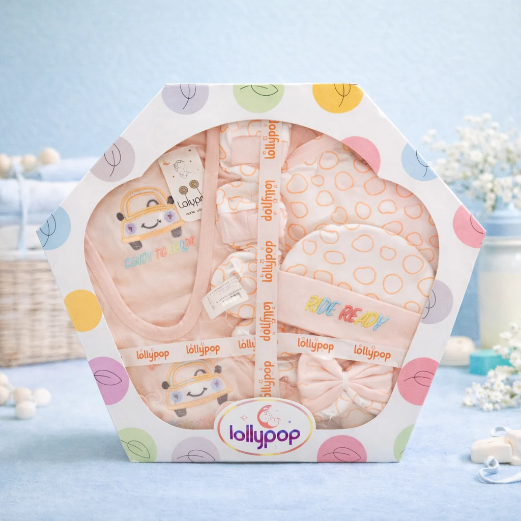 Newborn Baby 10Pcs Gift Set Car Pink - Sunshine - Image 3