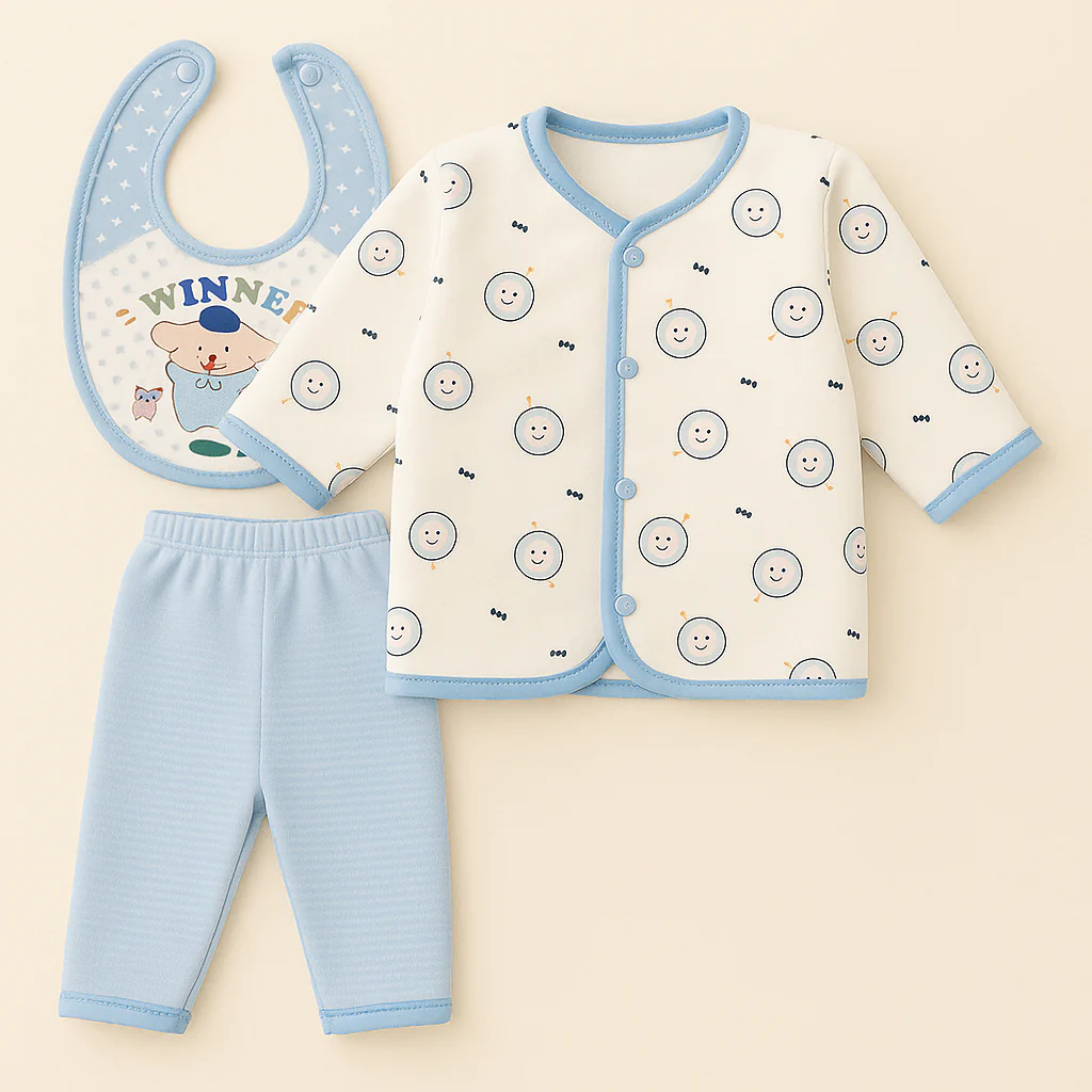 Newborn Baby 3Pcs Warm Gift Set Winner Blue - Sunshine
