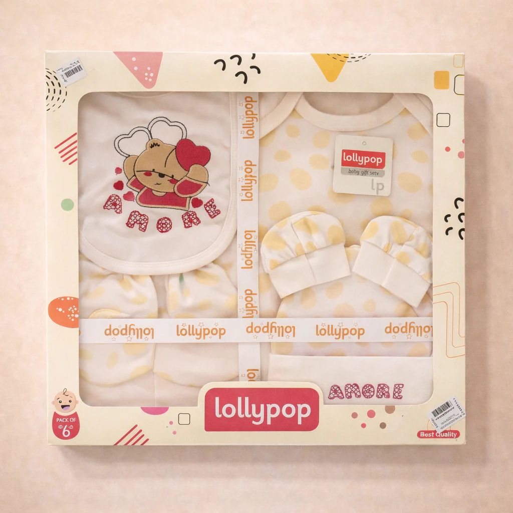 Newborn Baby 6Pcs Gift Set Bear Beige - Sunshine
