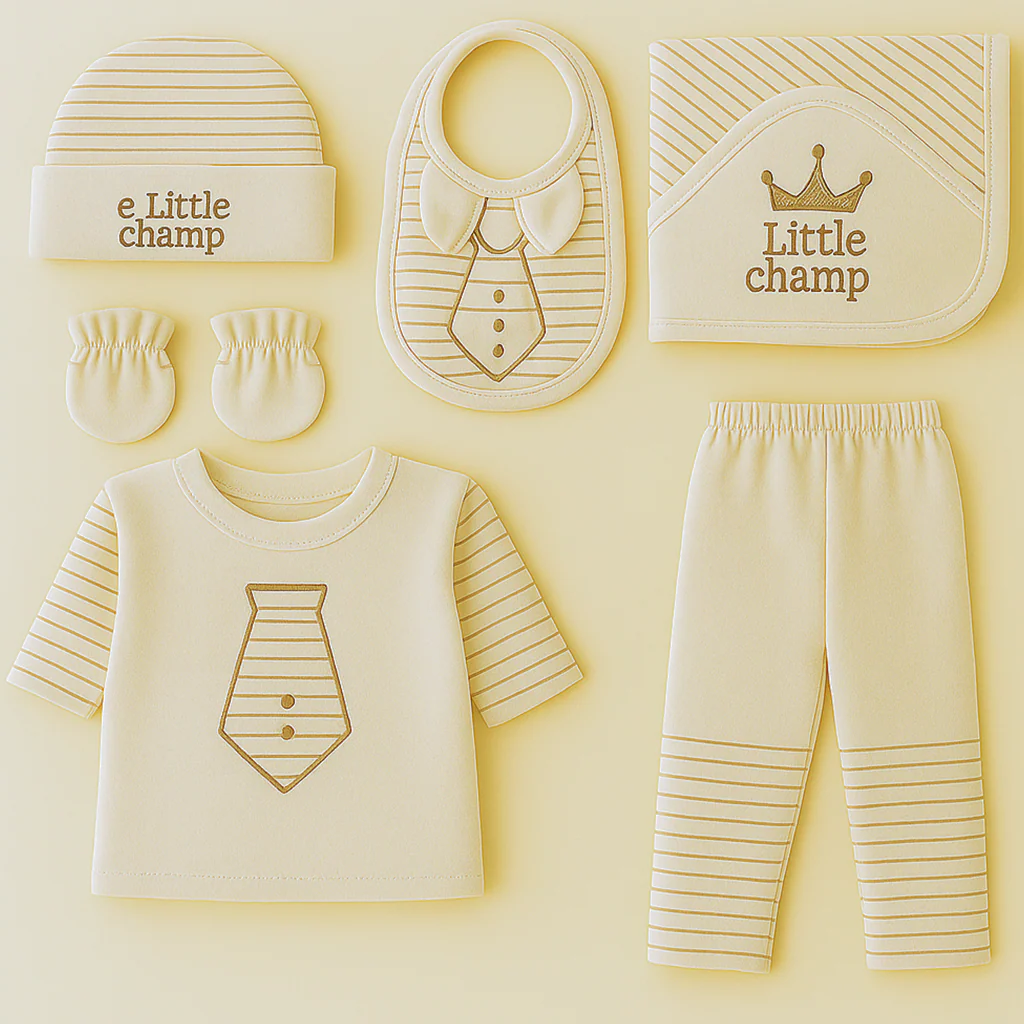 Newborn Baby 7Pcs Gift Set Little Champ Beige - Sunshine