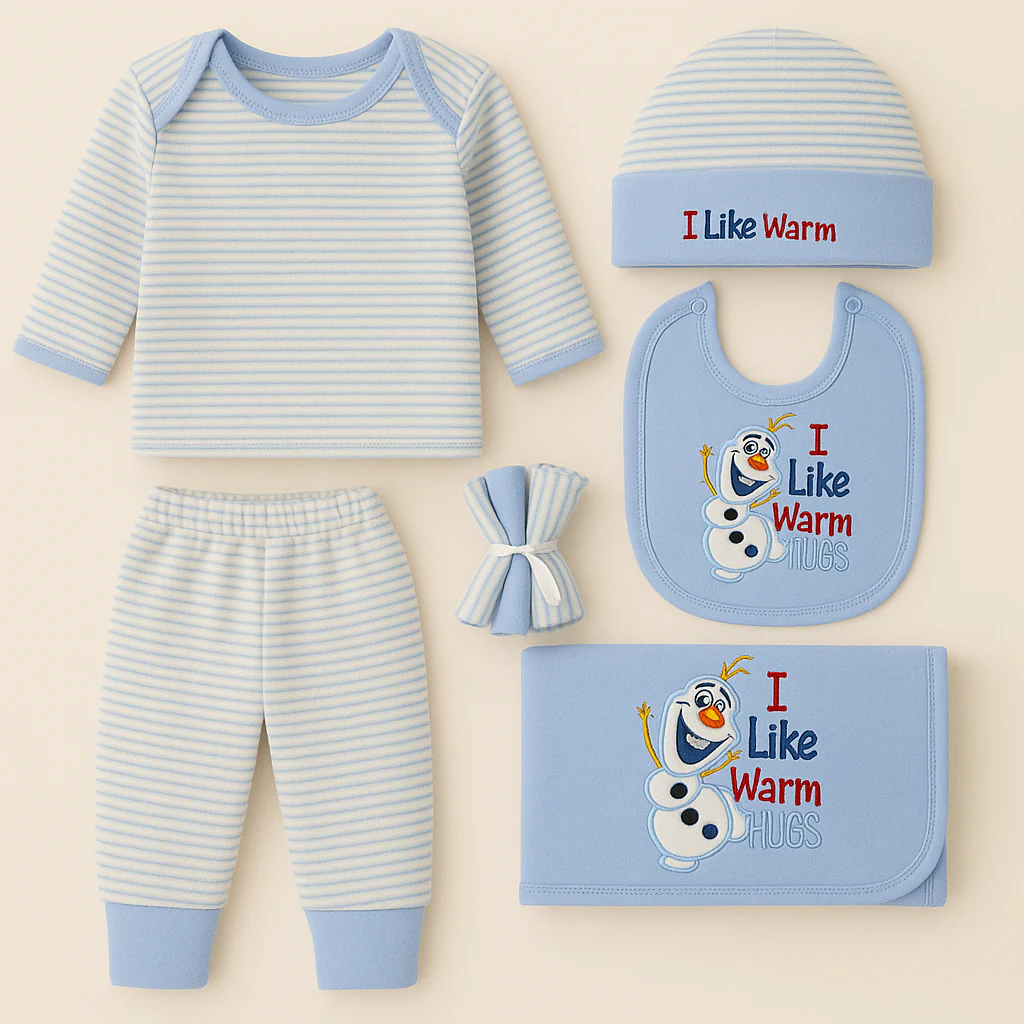 Newborn Baby 9Pcs Fleece Gift Set Warm Hugs Blue - Sunshine