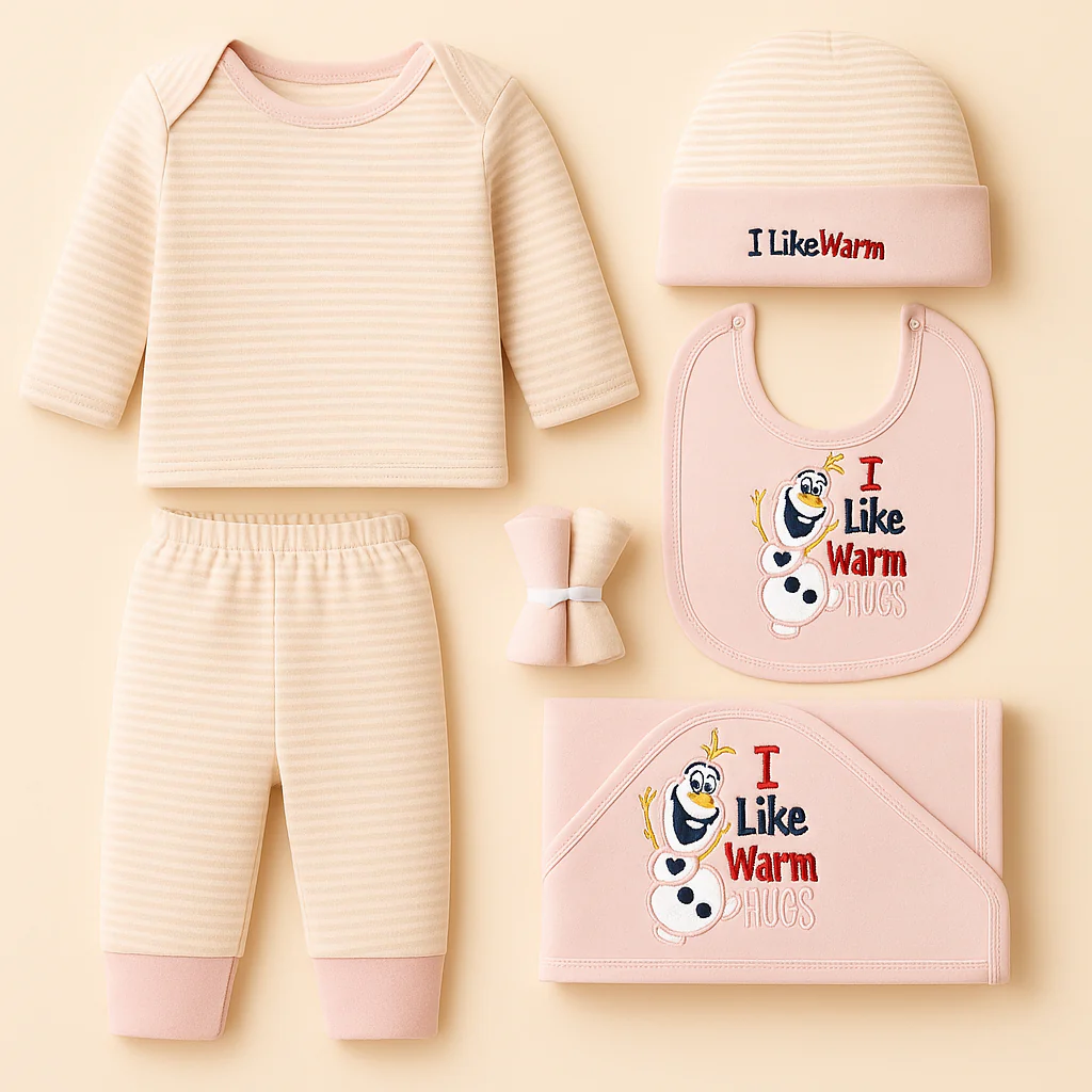 Newborn Baby 9Pcs Fleece Gift Set Warm Hugs Pink - Sunshine