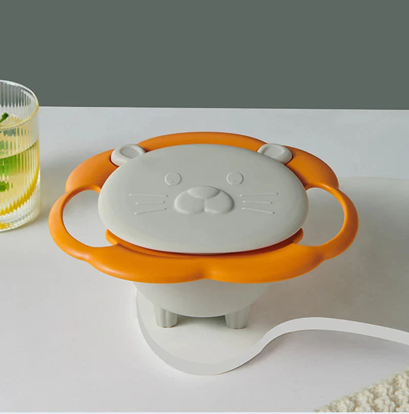 Non-Spill Gyro Feeding Bowl Orange & Grey - Sunshine