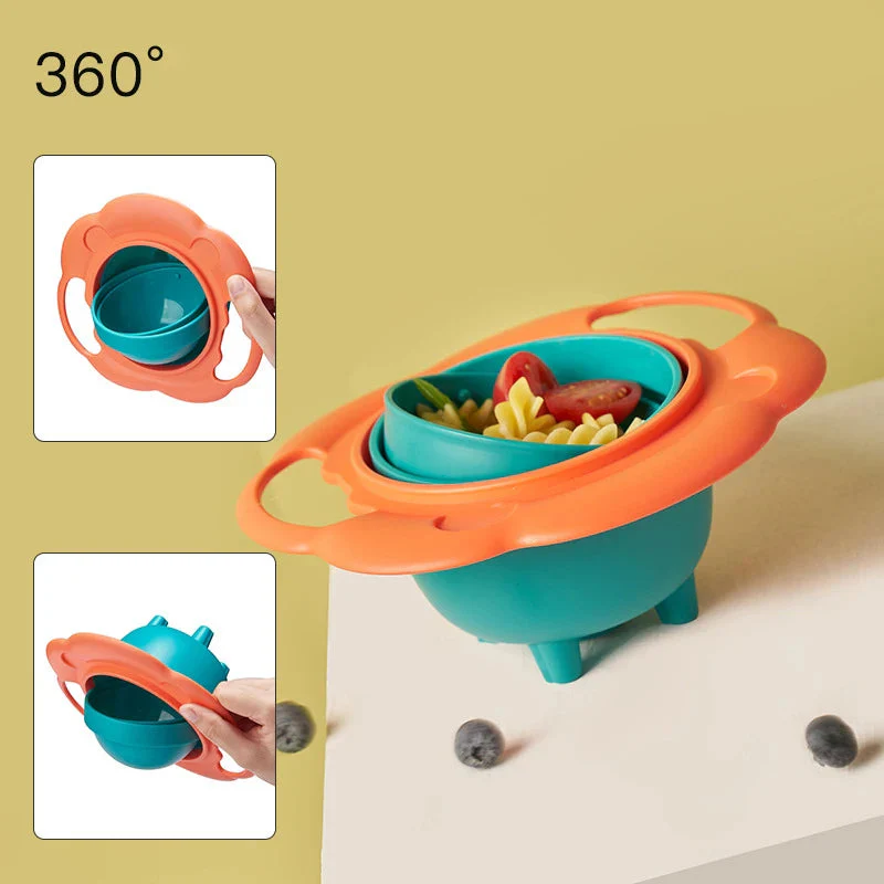 Non-Spill Gyro Feeding Bowl Orange & Grey - Sunshine - Image 3