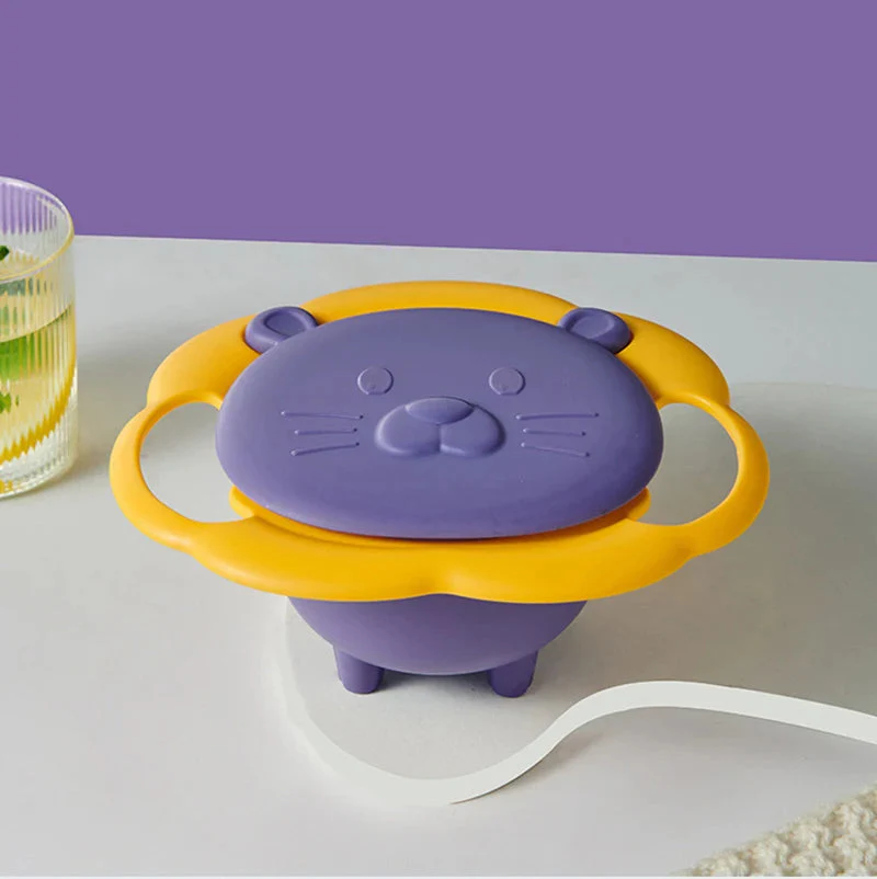 Non-Spill Gyro Feeding Bowl Yellow & Purple - Sunshine