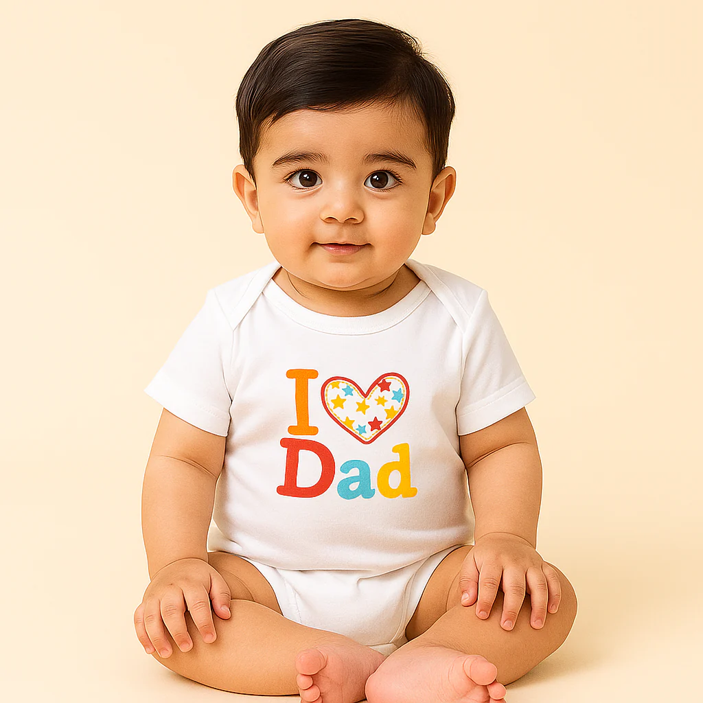 Baby Bodysuit I Love Dad White - Sunshine - Image 2