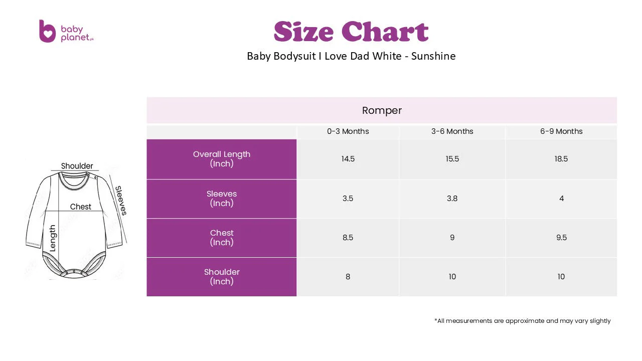 Baby Bodysuit I Love Dad White - Sunshine - Image 3