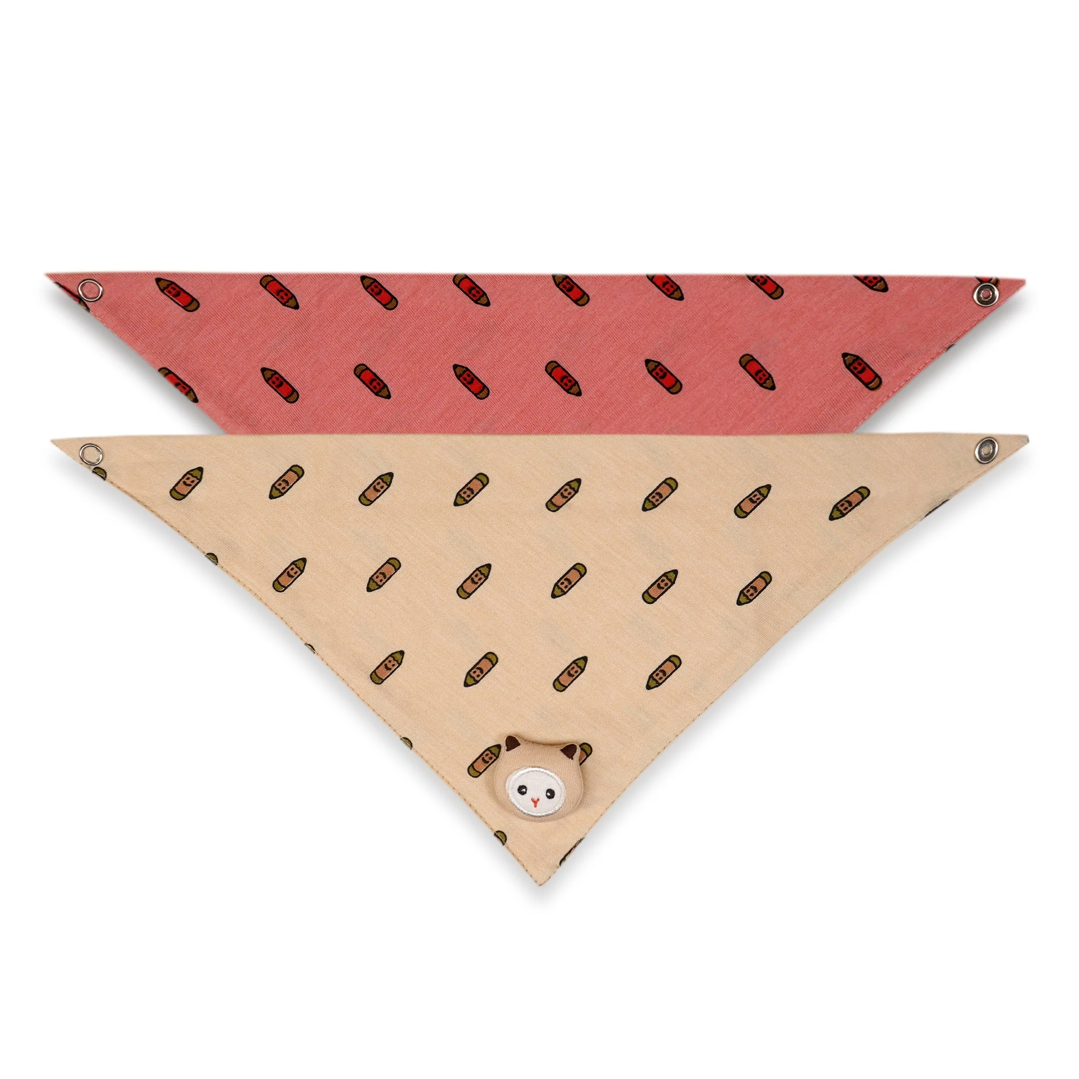 Pack Of 2 Baby Bandana Bib Printed Pencils - Sunshine