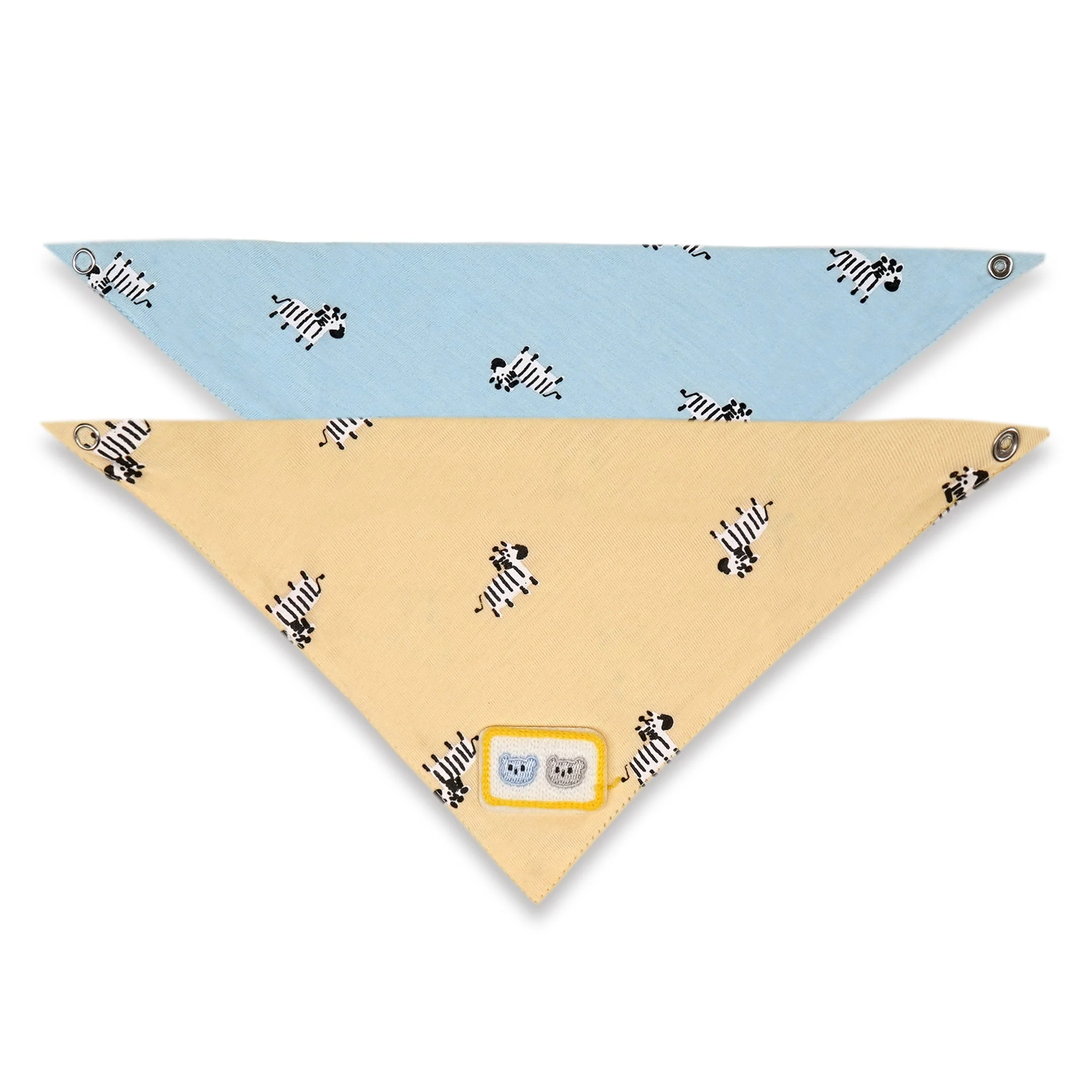 Pack Of 2 Baby Bandana Bib Printed Zebra - Sunshine