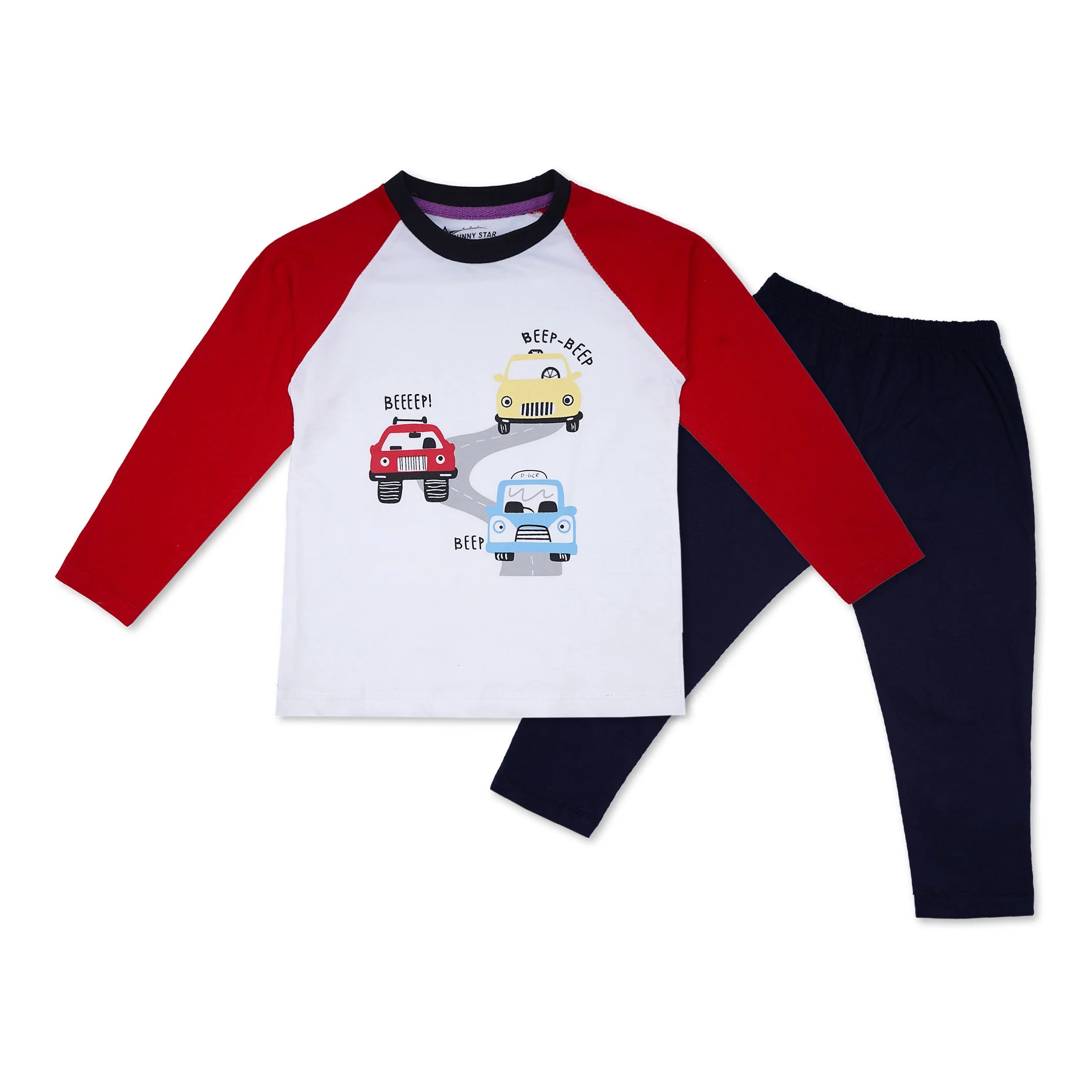 Pajama Set Beep Beep Red & White - Sunshine - Image 6