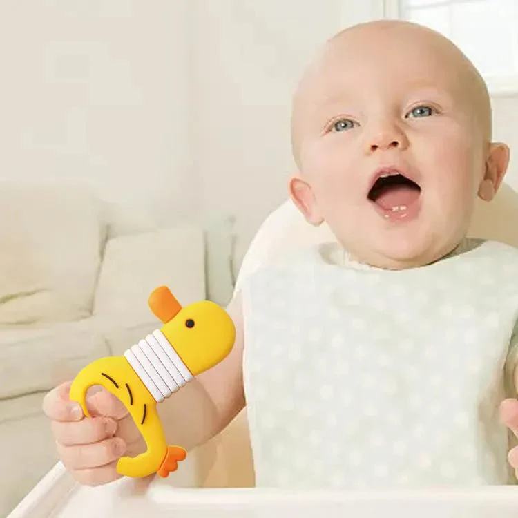 Silicon Baby Teether Duck White - Sunshine - Image 3