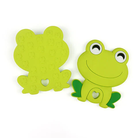 Silicon Baby Teether Frog Parrot Green - Sunshine - Image 2
