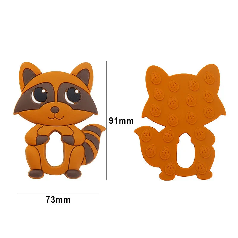 Silicon Baby Teether Raccoon Brown - Sunshine - Image 2