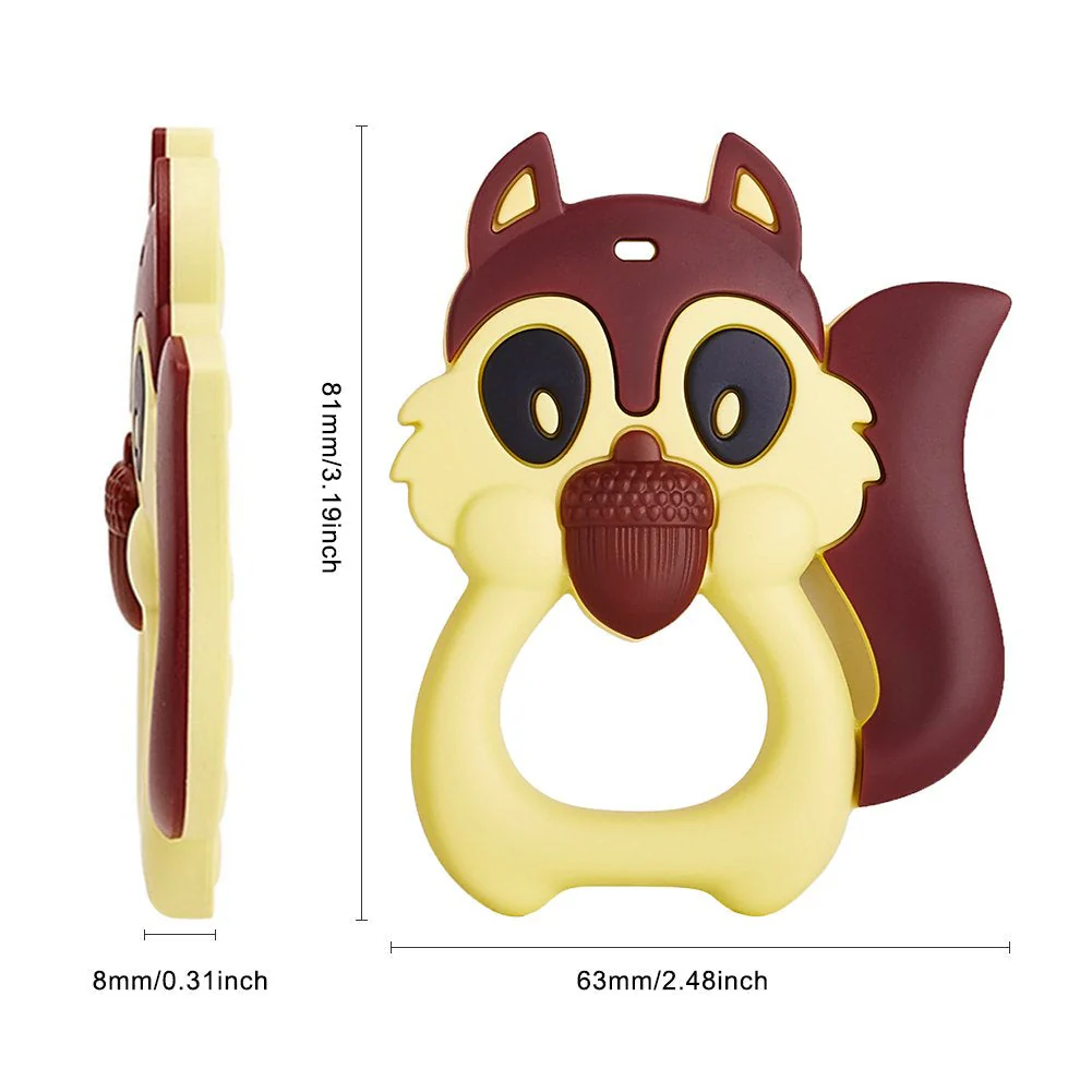 Silicon Baby Teether Squirrel Brown - Sunshine - Image 3
