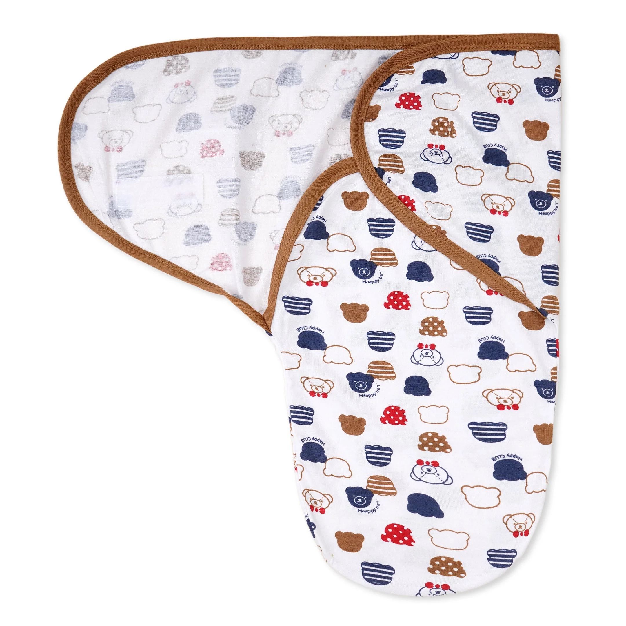 Baby Adjustable White Swaddle Happy Club Blue Bears - Sunshine - Image 5