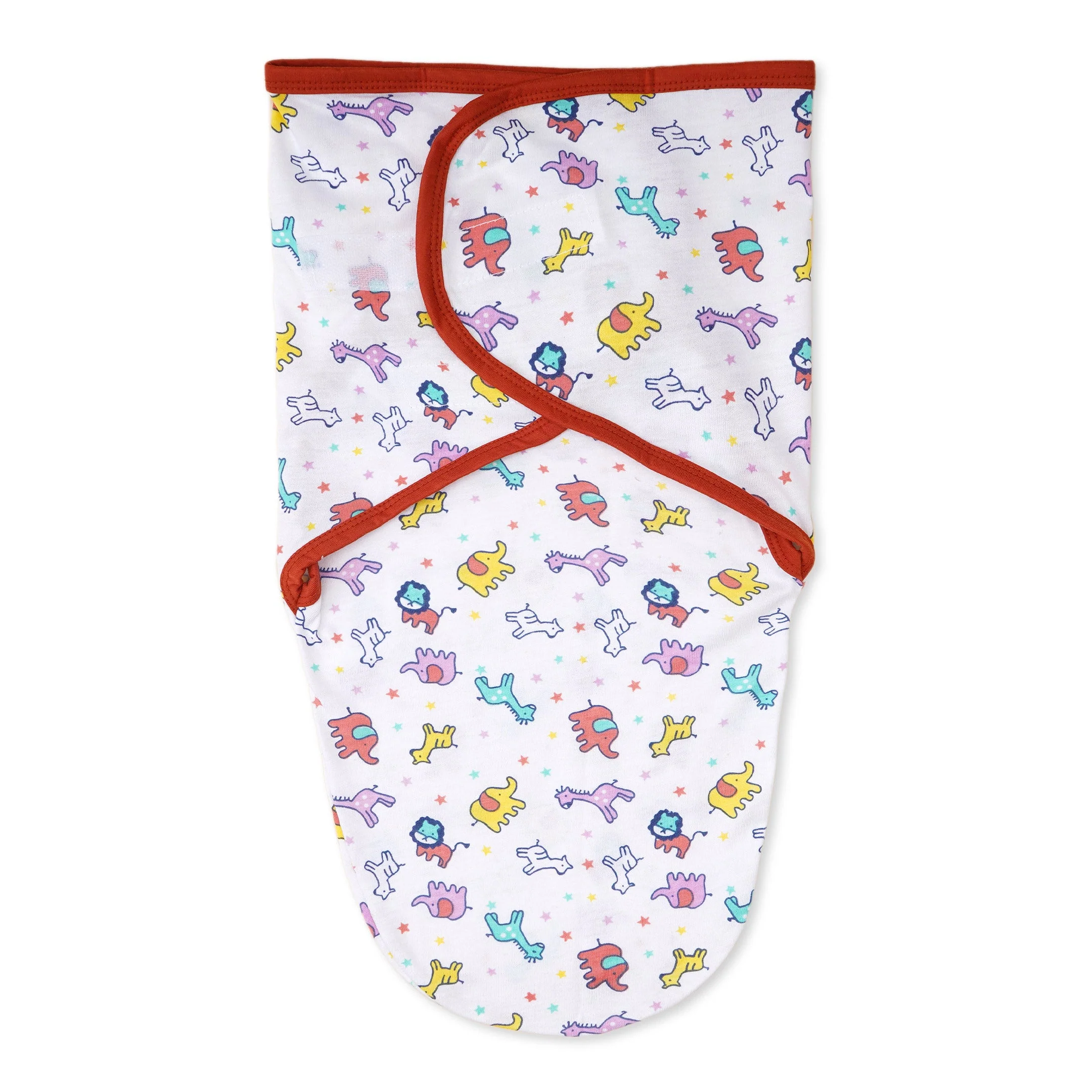 Baby Adjustable White Swaddle Stars Animals - Sunshine - Image 4