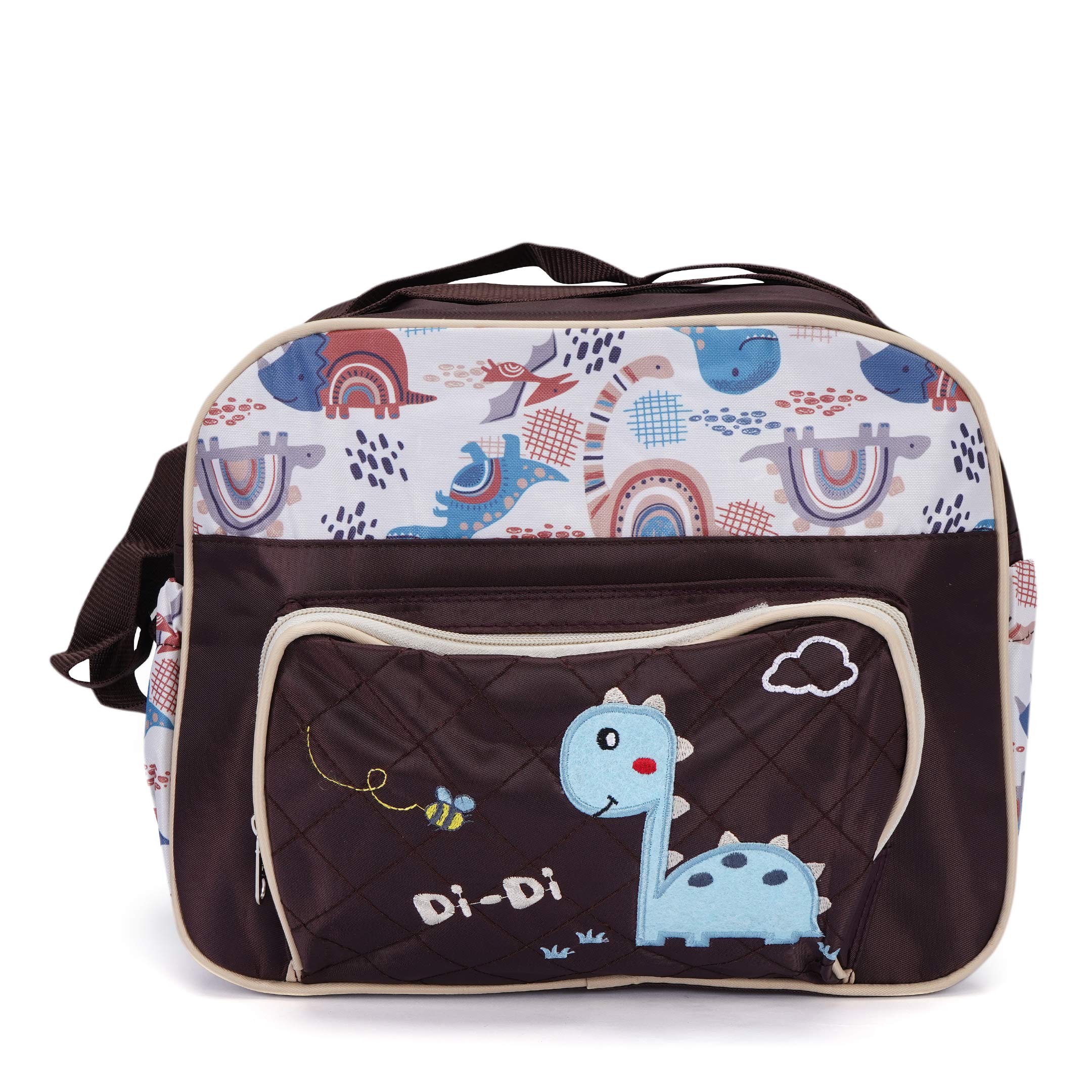 Baby Diaper Bag 4Pcs Dino Brown - Sunshine - Image 3