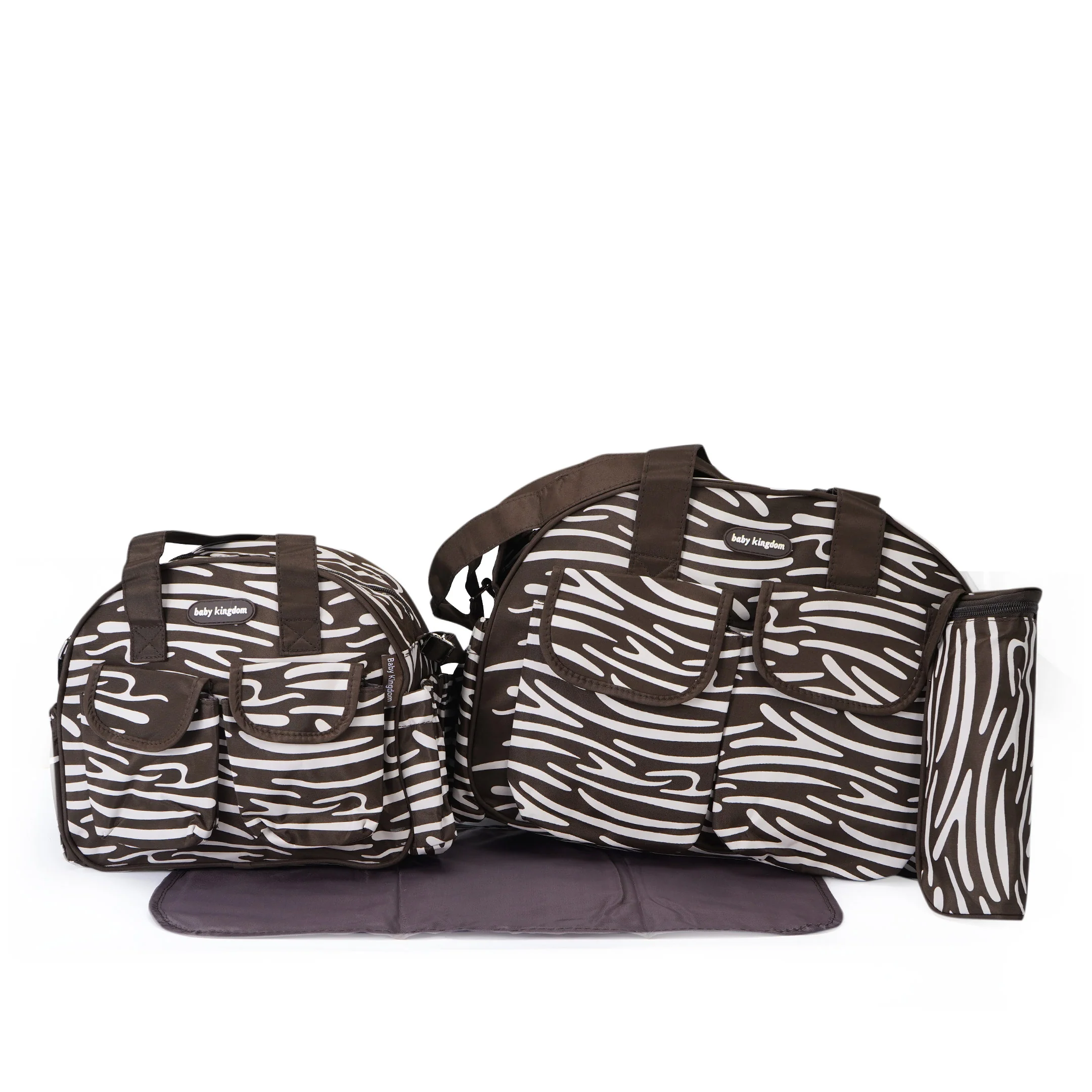 Baby Diaper Bag 4Pcs Stripes Brown - Sunshine - Image 2