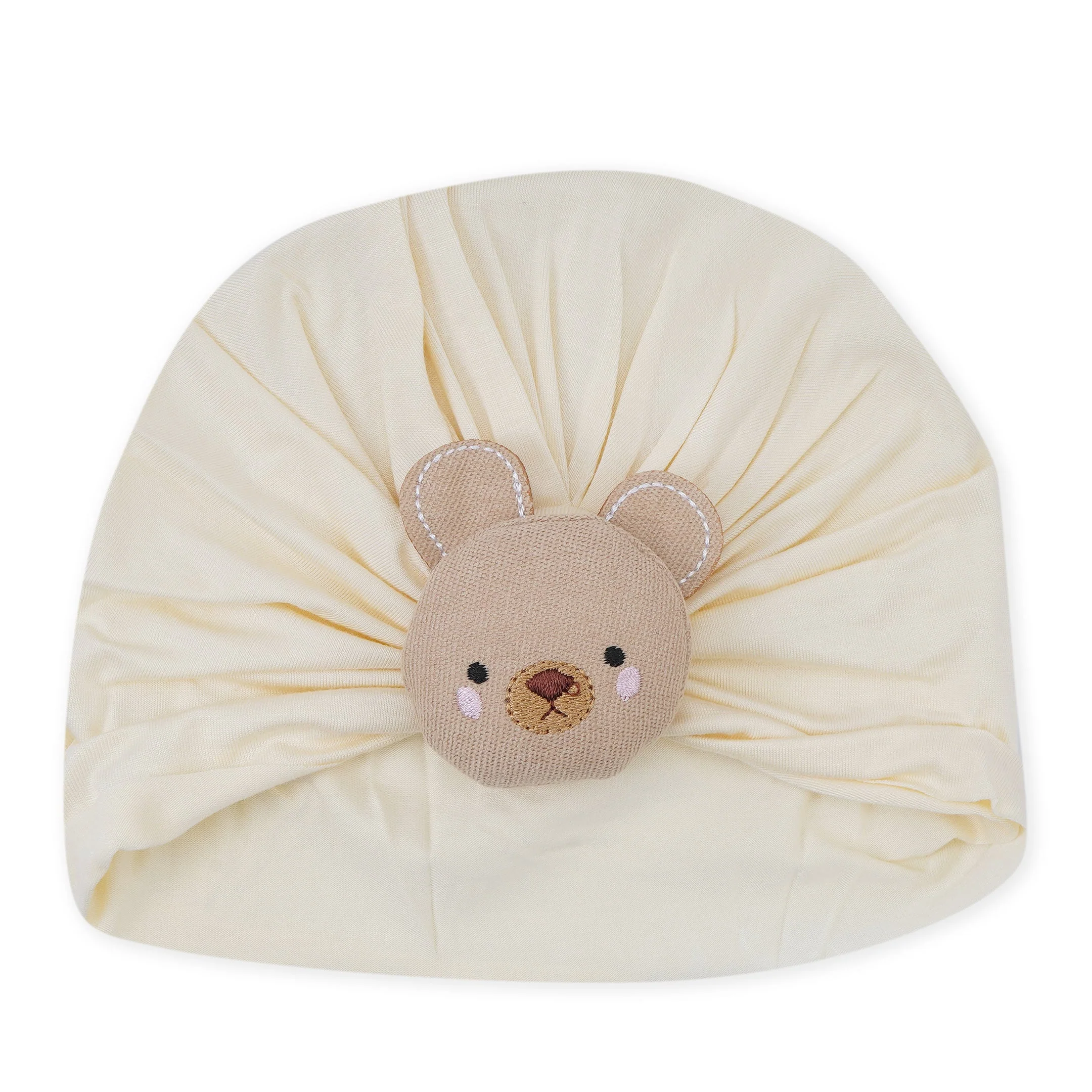 Baby Turban Cap & Booties Set Beige Bear - Sunshine - Image 2