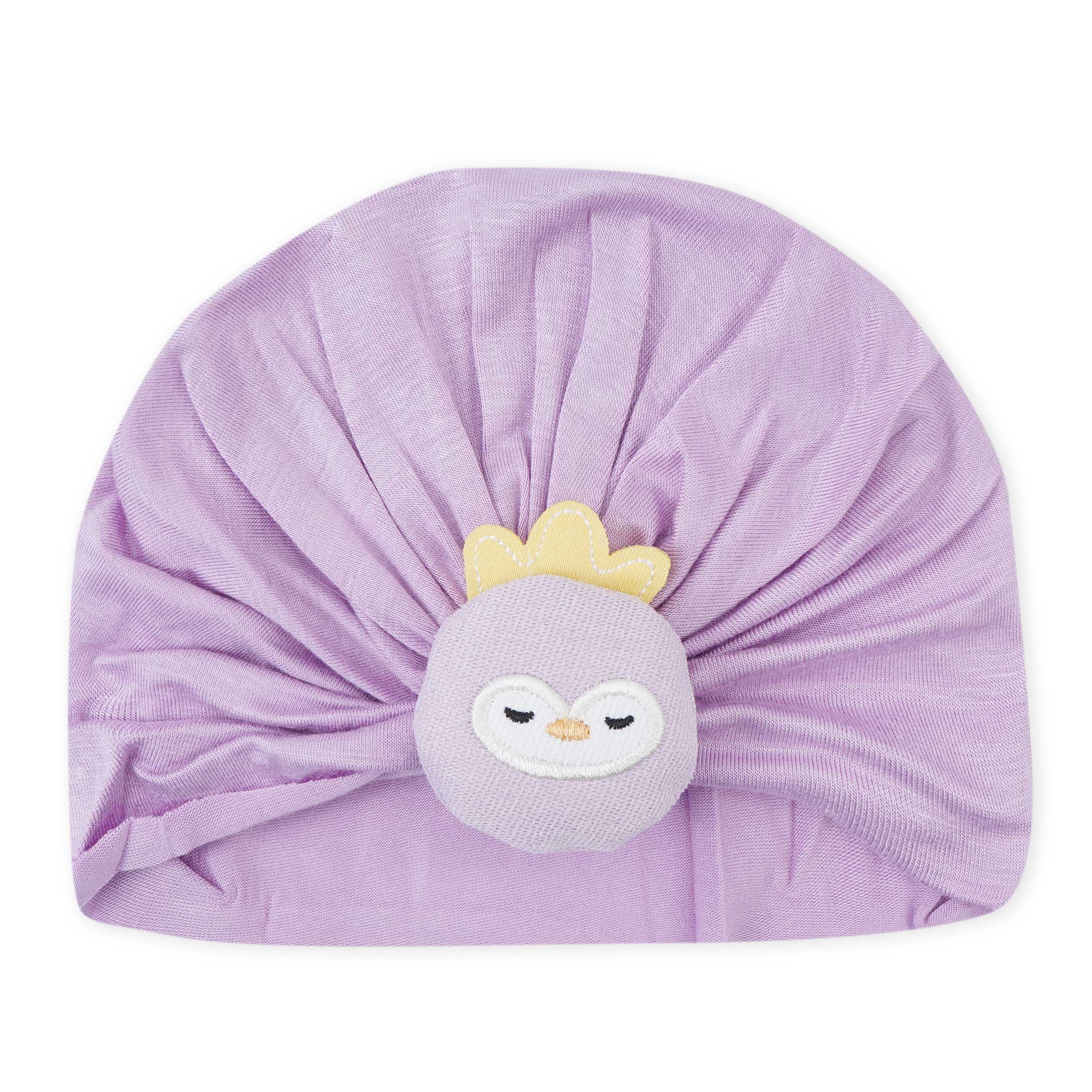 Baby Turban Cap & Booties Set Purple Sparrow - Sunshine - Image 2