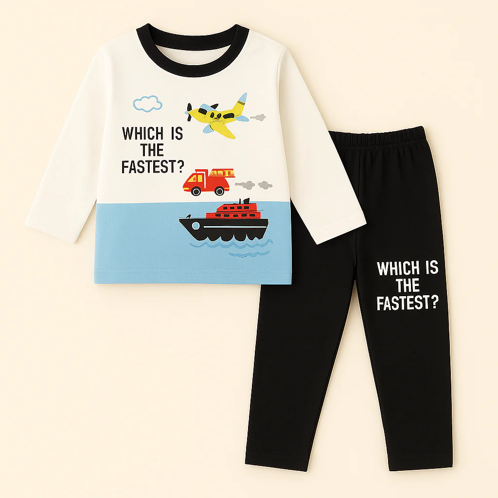 Pajama Set Airplane White - Sunshine