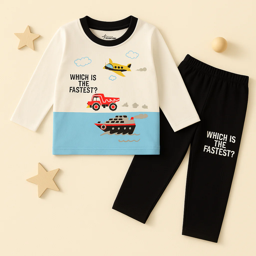 Pajama Set Airplane White - Sunshine - Image 3