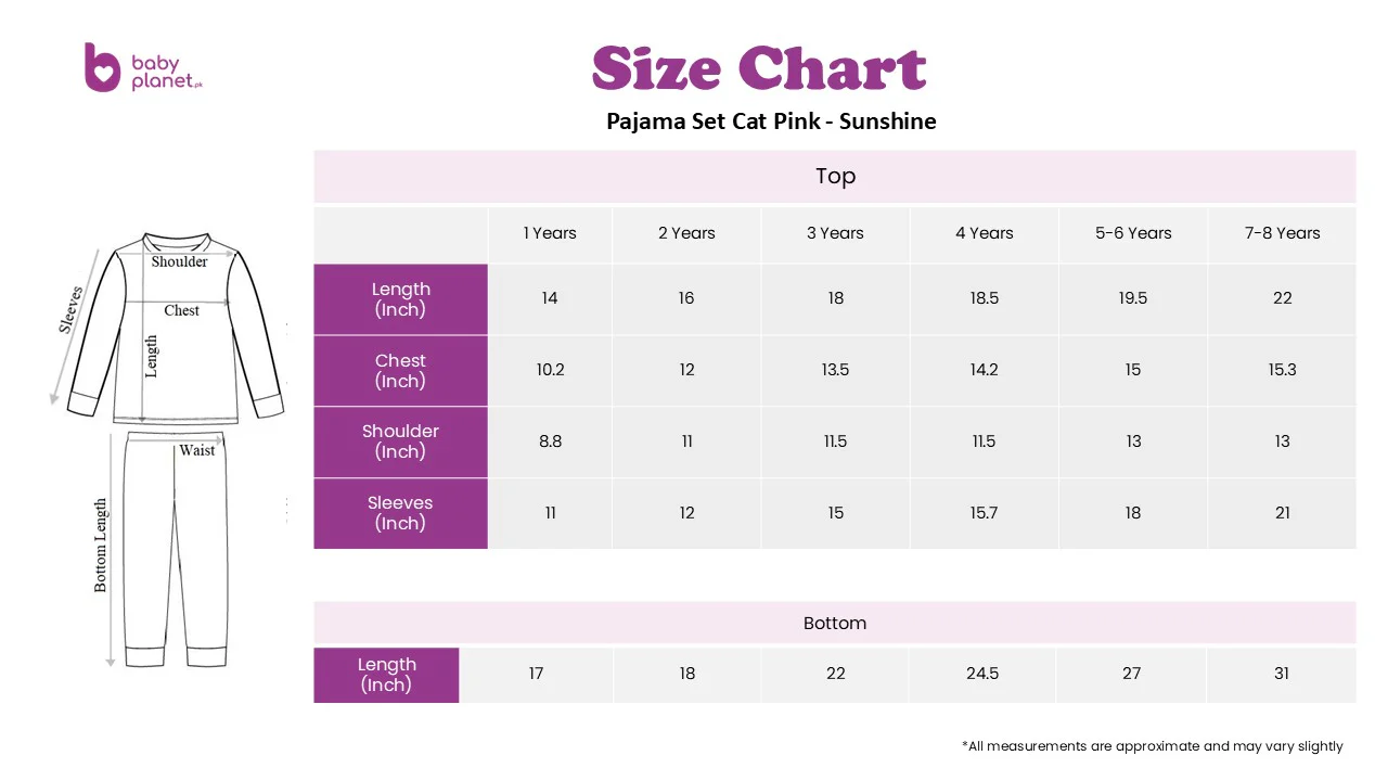 Pajama Set Cat Pink - Sunshine - Image 3