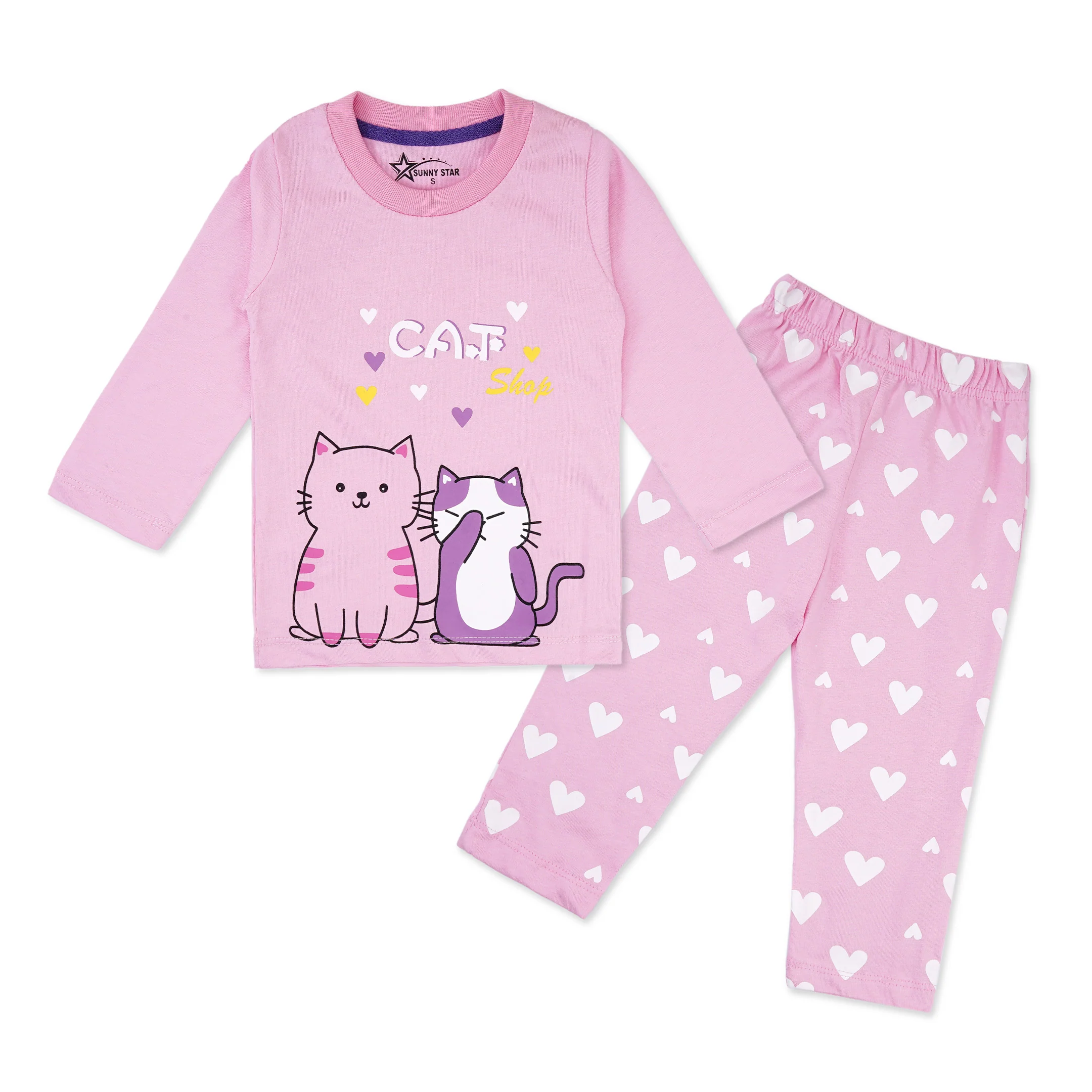Pajama Set Cat Pink - Sunshine - Image 6