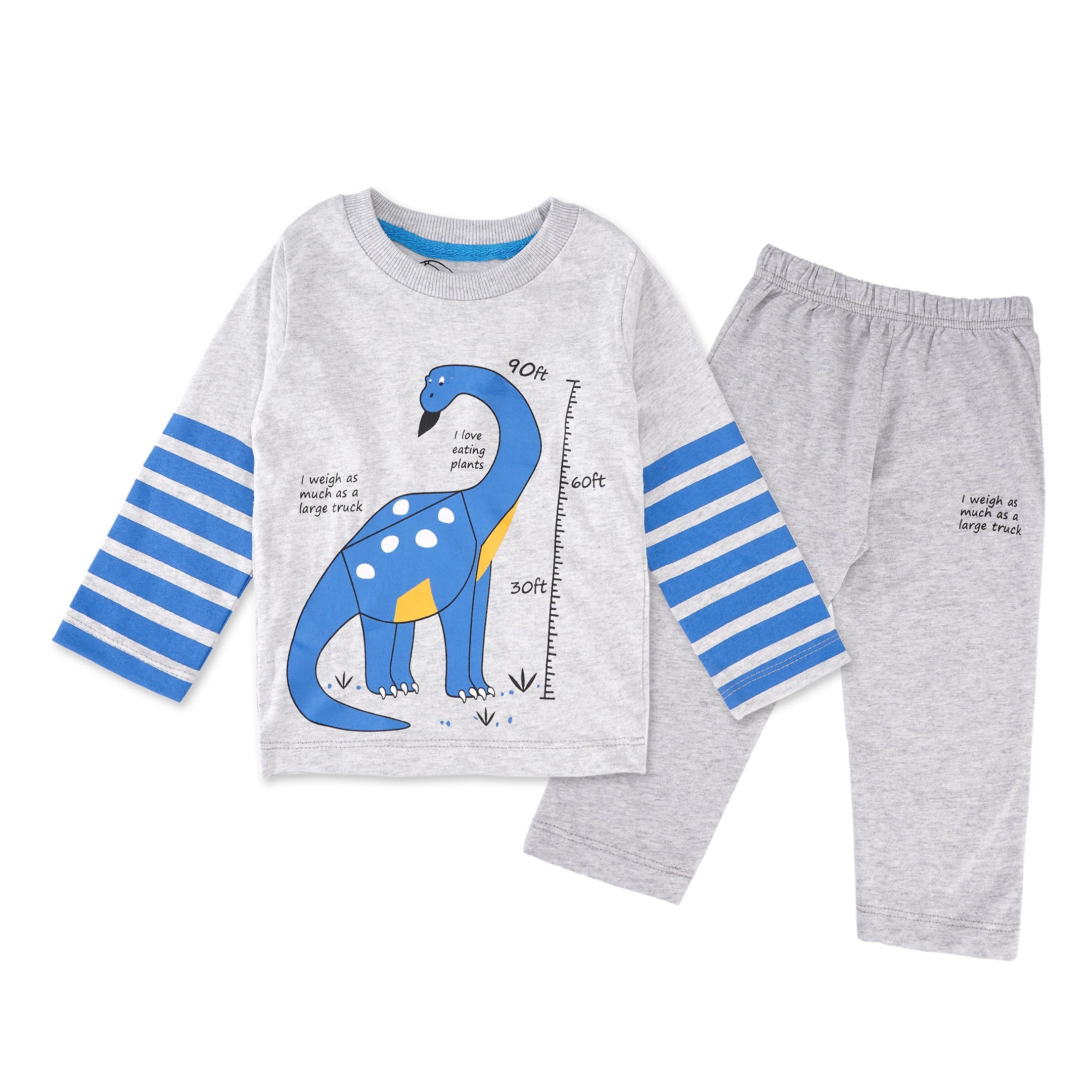 Pajama Set Dinosaur Grey And Blue - Sunshine - Image 7