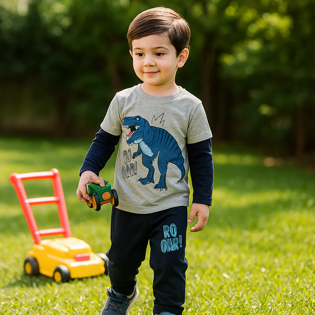 Pajama Set Dinosaur Grey - Sunshine - Image 4