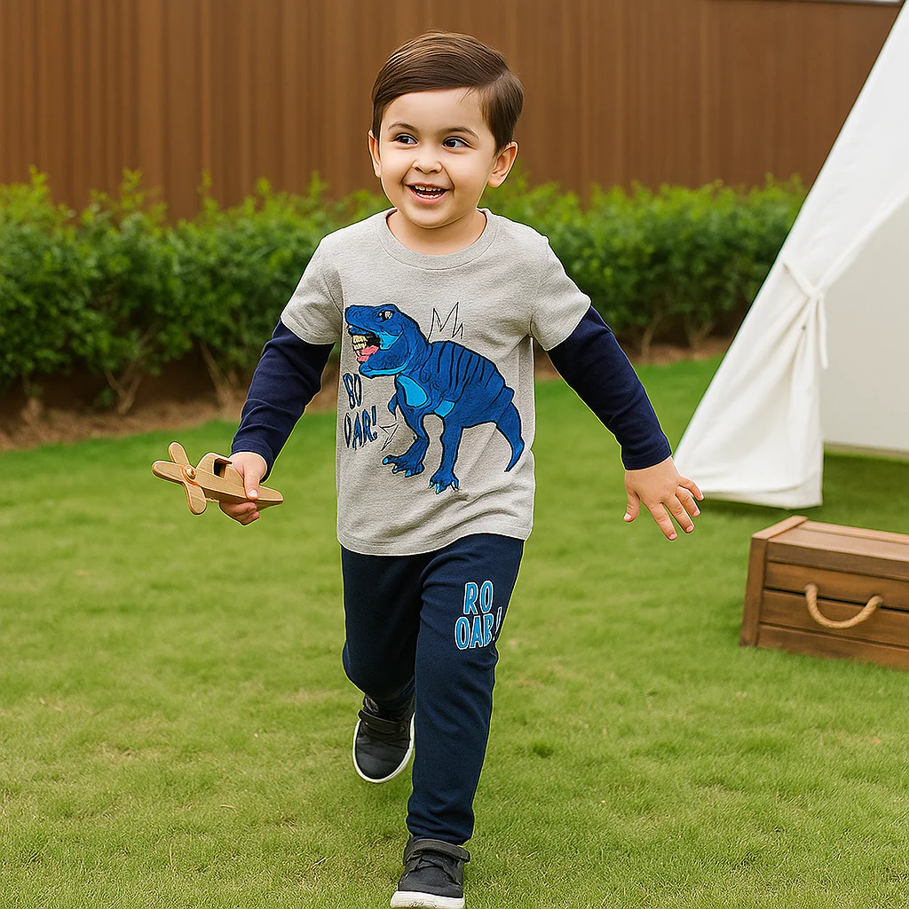 Pajama Set Dinosaur Grey - Sunshine - Image 5
