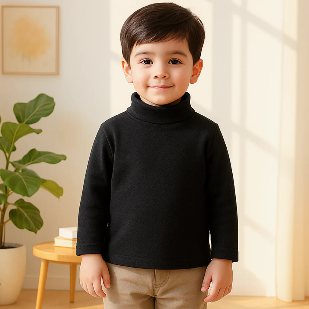 Sy Kids Mock Neck Black - Sunshine - Image 3