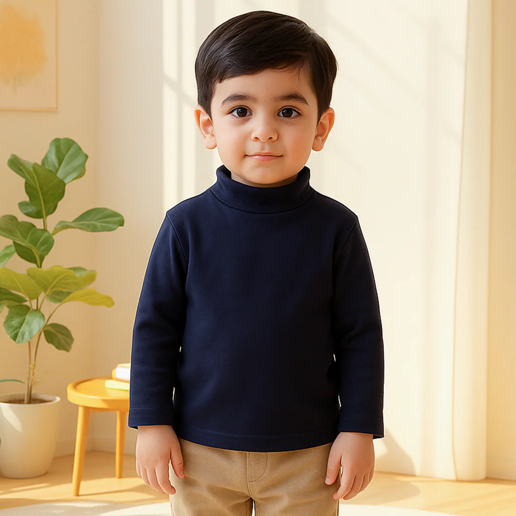 Sy Kids Mock Neck Navy Blue - Sunshine - Image 3